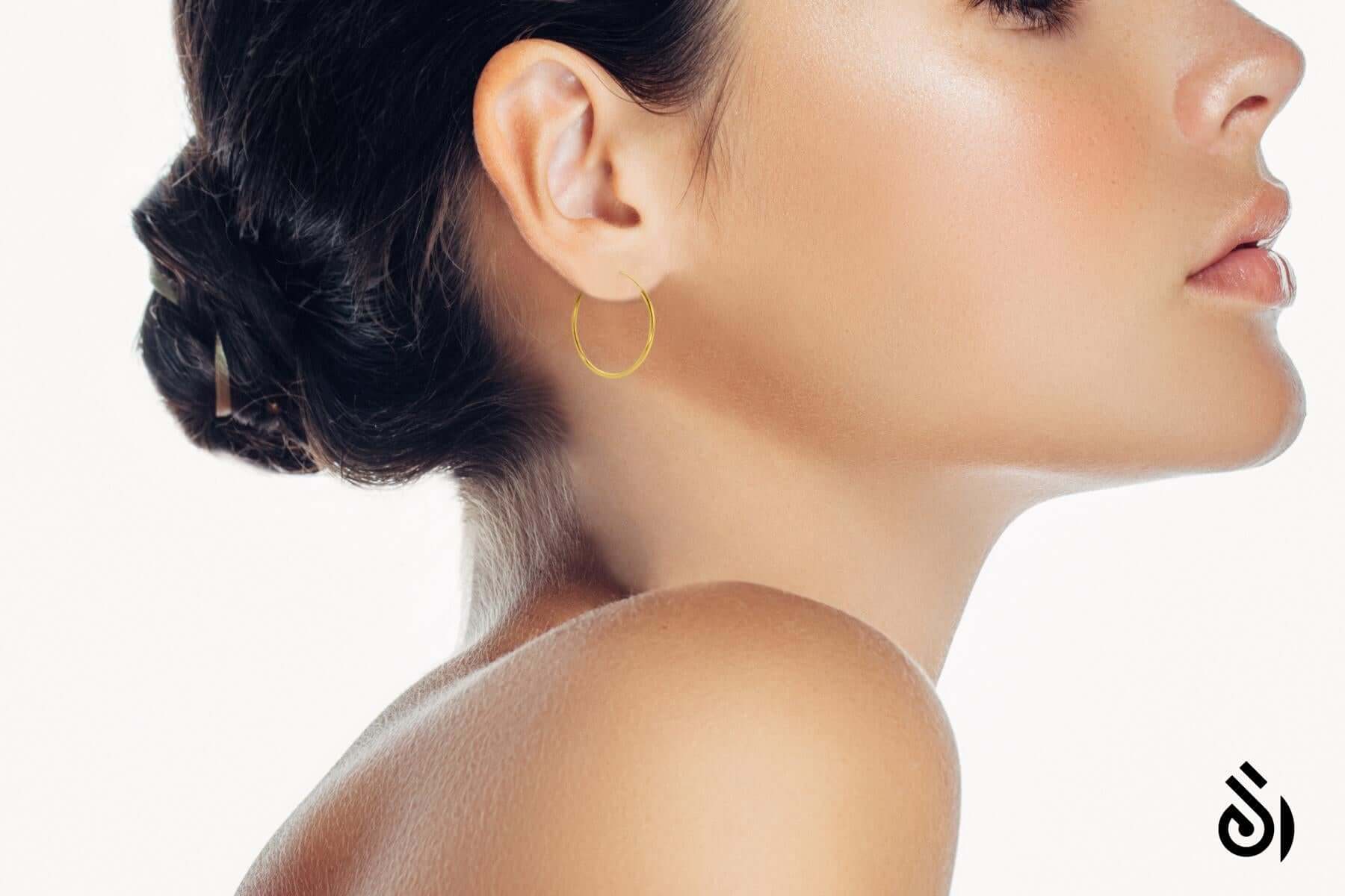 #001 Edle Creolen "hoola hoop" - ARS-ARGENTI - Damen Ohrringe Gold - 925 Sterling Silber - Sexy Creolen gold 585