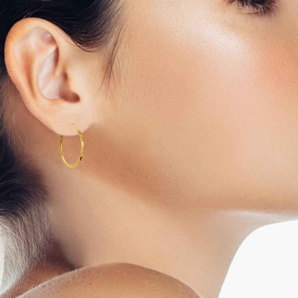 #004 Exklusive Creolen "hammerhoops" - ARS-ARGENTI - Damen Ohrringe Gold - 925 Sterling Silber - Sexy Creolen gold 585