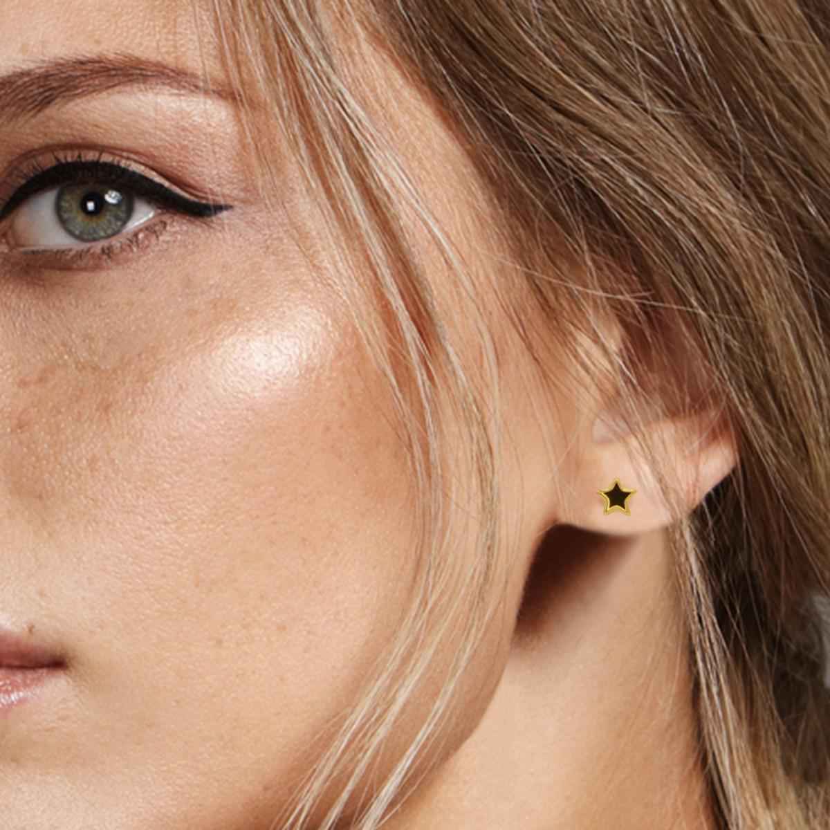 #008 Dezente Ohrstecker "be my star" - ARS-ARGENTI - Damen Ohrringe Gold - 925 Sterling Silber - Sexy Ohrstecker gold 585