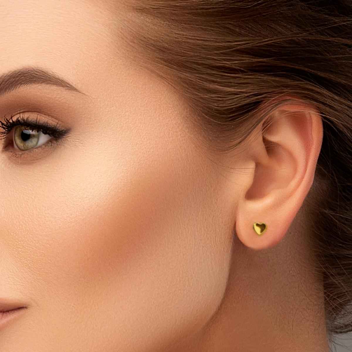 #010 Feiner Ohrstecker "7th heaven" - ARS-ARGENTI - Damen Ohrringe Gold - 925 Sterling Silber - Sexy Ohrstecker gold 585 - herz