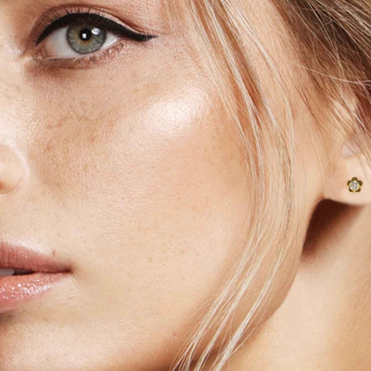 #013 Edle Ohrstecker "brillant flower" - ARS-ARGENTI - Damen Ohrringe Gold - 925 Sterling Silber - Sexy Ohrstecker gold 585 - blume