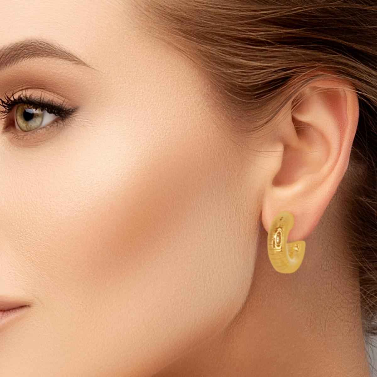 #021 Extravagante Creolen-Ohrringe "DUNE" - ARS-ARGENTI - Damen Ohrringe Gold - 925 Sterling Silber - Sexy Creolen gold 585