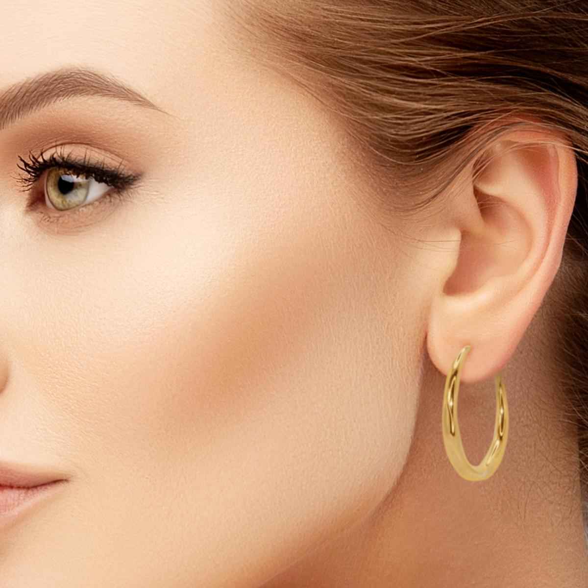 #024 Gedrehte Creolen-Ohrringe "express yourself" - ARS-ARGENTI - Damen Ohrringe Gold - 925 Sterling Silber - Sexy Creolen gold 585 - bestseller