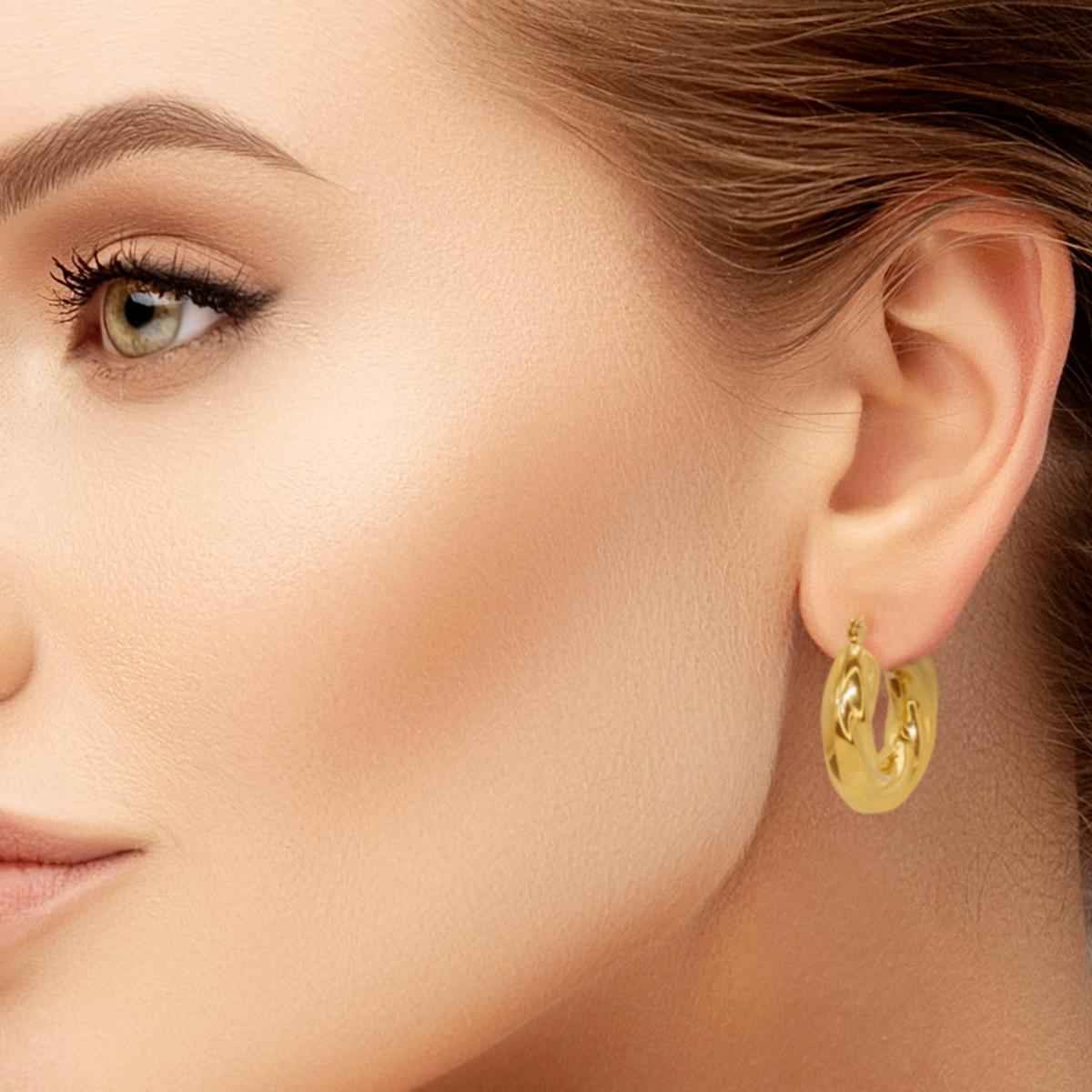 #028 Stylische Creolen-Ohrringe "SoHo-Boho" - ARS-ARGENTI - Damen Ohrringe Gold - 925 Sterling Silber - Sexy Creolen gold 585 – Boho style – boho ohrringe für damen