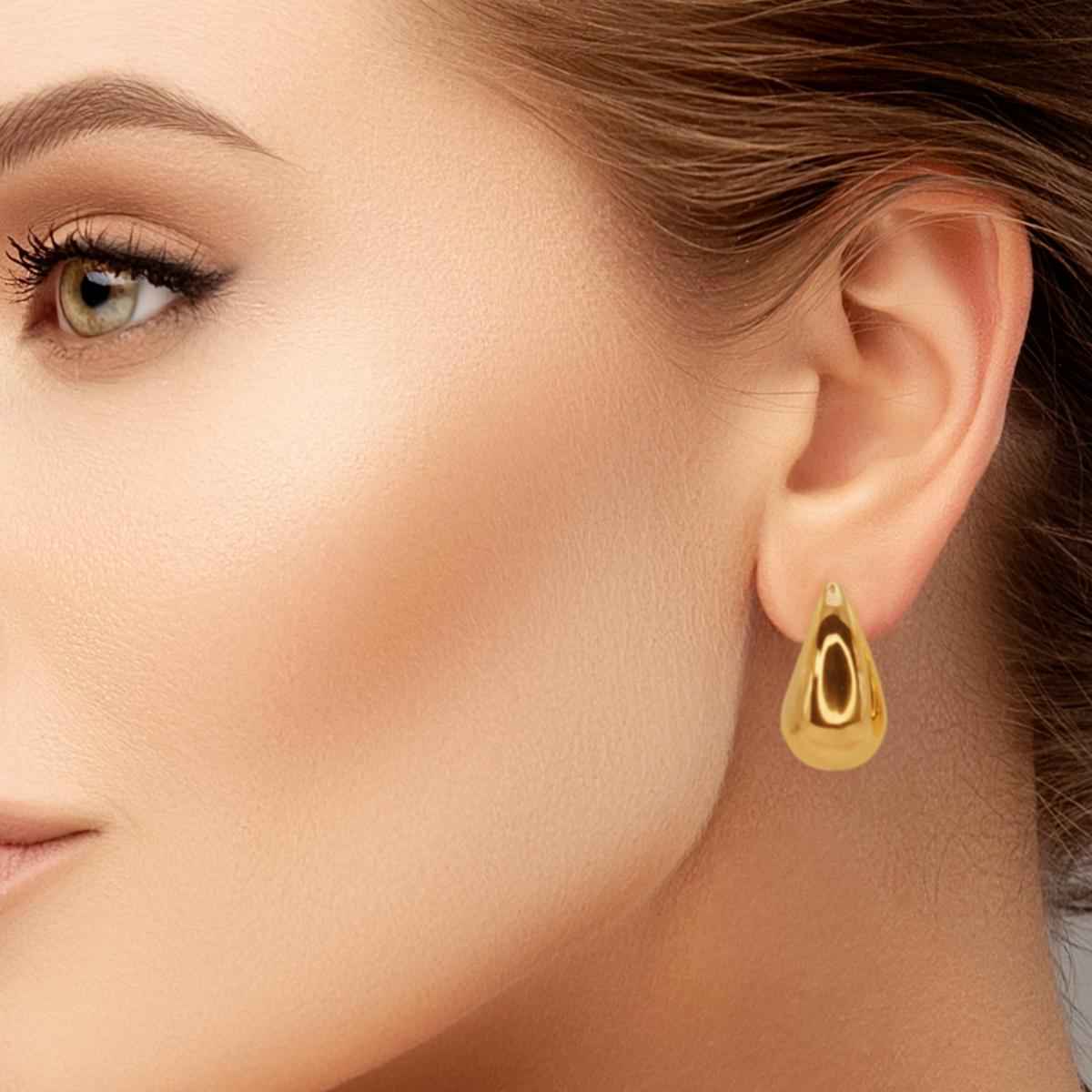 #036 Edle Drops-Ohrringe "Nude Drop" - ARS-ARGENTI- Damen Ohrringe Gold - 925 Sterling Silber - Sexy Tropfen Ohrringe gold 585 – chunky ohrringe gold – pompöse ohrringe – ohrringe statement – damenohrringe - Geschenkbox