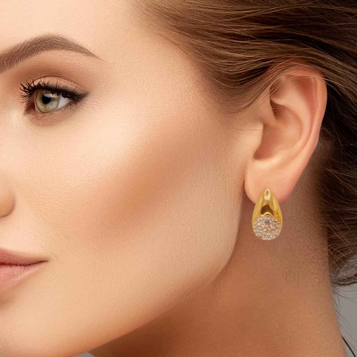 #037 Glamouröse Drops-Ohrringe "One Million" - ARS-ARGENTI- Damen Ohrringe Gold - 925 Sterling Silber - Sexy Tropfen Ohrringe gold 585 – chunky ohrringe gold – pompöse ohrringe – ohrringe statement – damenohrringe - Geschenkbox
