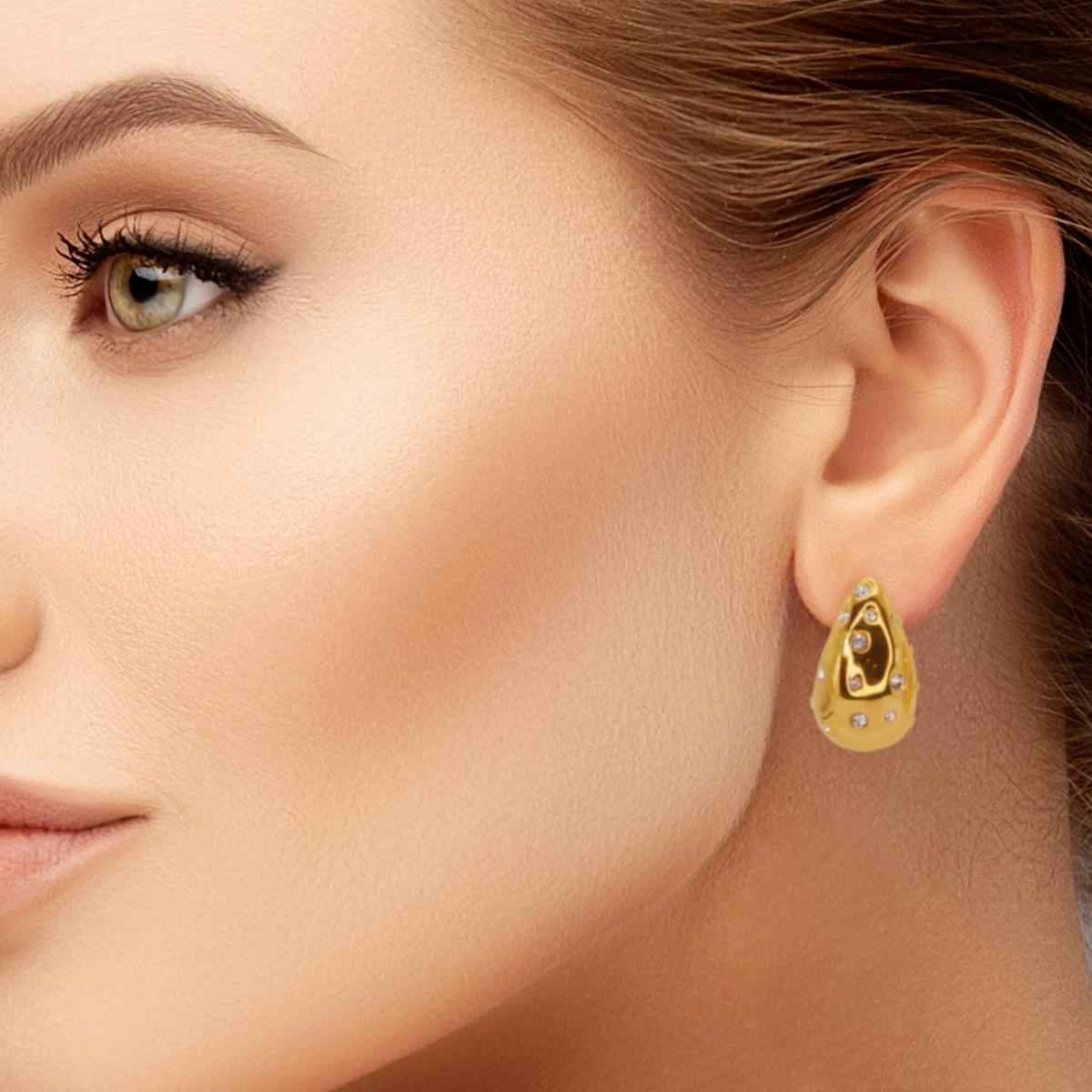 #040 Luxuriöse Strass-Drops-Ohrringe "Extravaganza" - ARS-ARGENTI- Damen Ohrringe Gold - 925 Sterling Silber - Sexy Tropfen Ohrringe gold 585 – chunky ohrringe gold – pompöse ohrringe – ohrringe statement – damenohrringe - Geschenkbox