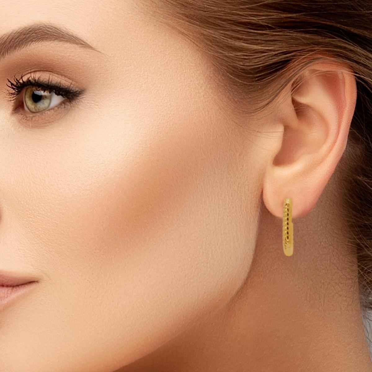#043 Eckige-Hoops Ohrringe "TRESOR" - ARS-ARGENTI- Damen Ohrringe Gold - 925 Sterling Silber - Sexy Statement gold 585 – chunky ohrringe gold – pompöse ohrringe – ohrringe statement – damenohrringe - Geschenkbox
