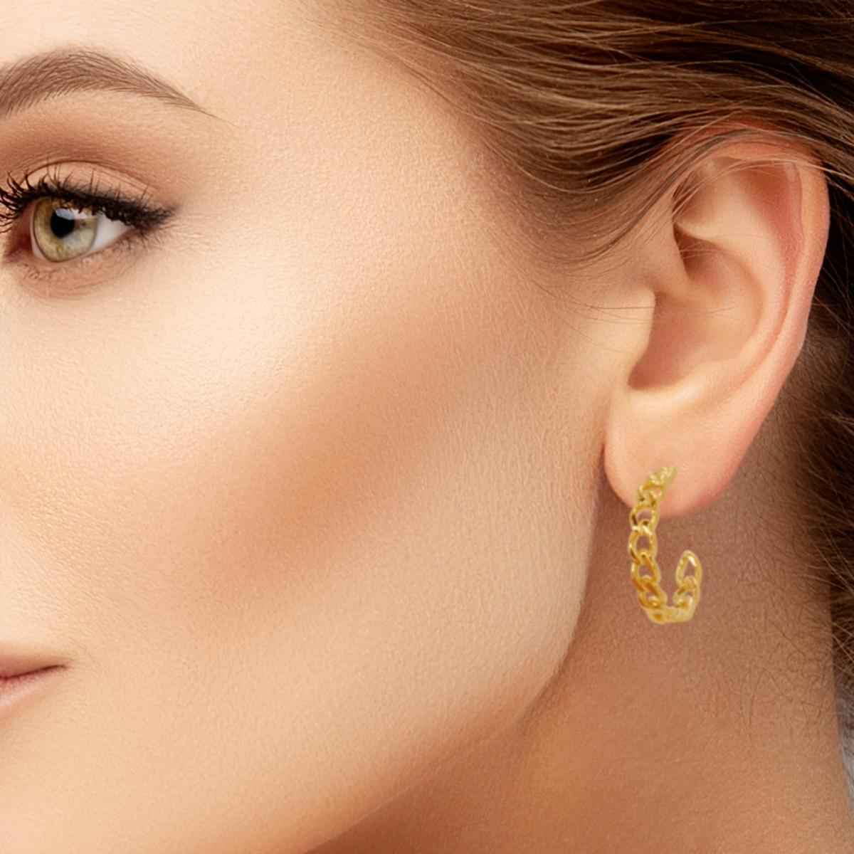 #048 Chuncky Creolen-Chaindesign "free Alcatraz" - ARS-ARGENTI- Damen Ohrringe Gold - 925 Sterling Silber - Sexy Statement gold 585 – chunky Creolen gold – Kreolen ohrringe – ohrringe statement – damenohrringe - Geschenkbox