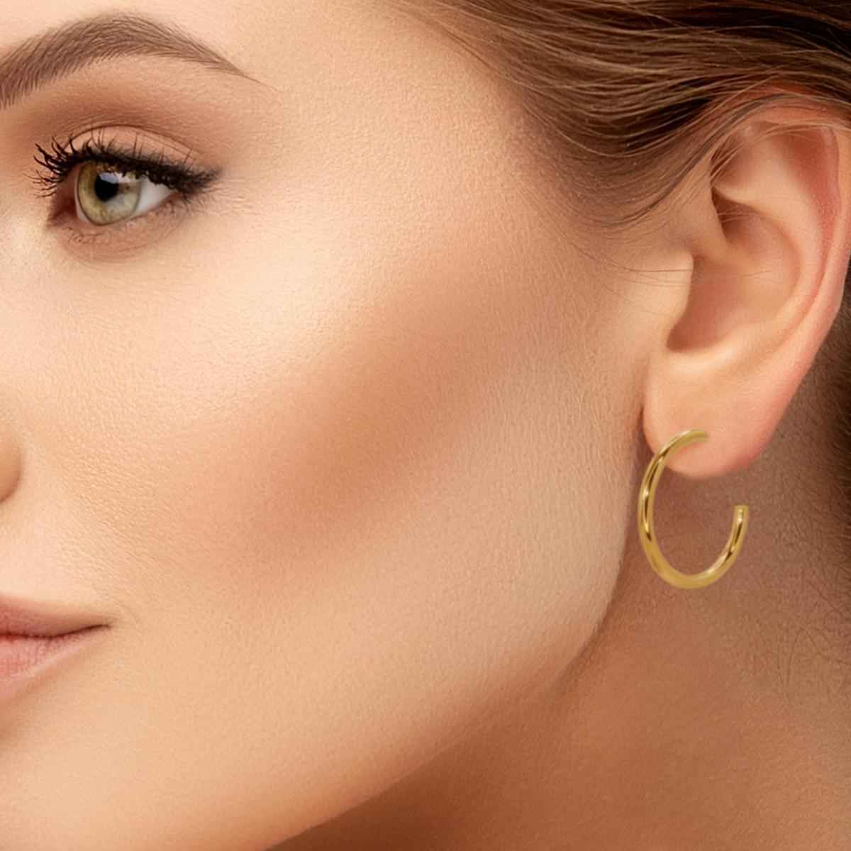 #076 Klassische Creolen "LUNA Loop" - ARS-ARGENTI- Damen Ohrringe Gold - 925 Sterling Silber - Sexy Statement gold 585 – chunky Creolen gold – Kreolen ohrringe – ohrringe statement – damenohrringe - Geschenkbox