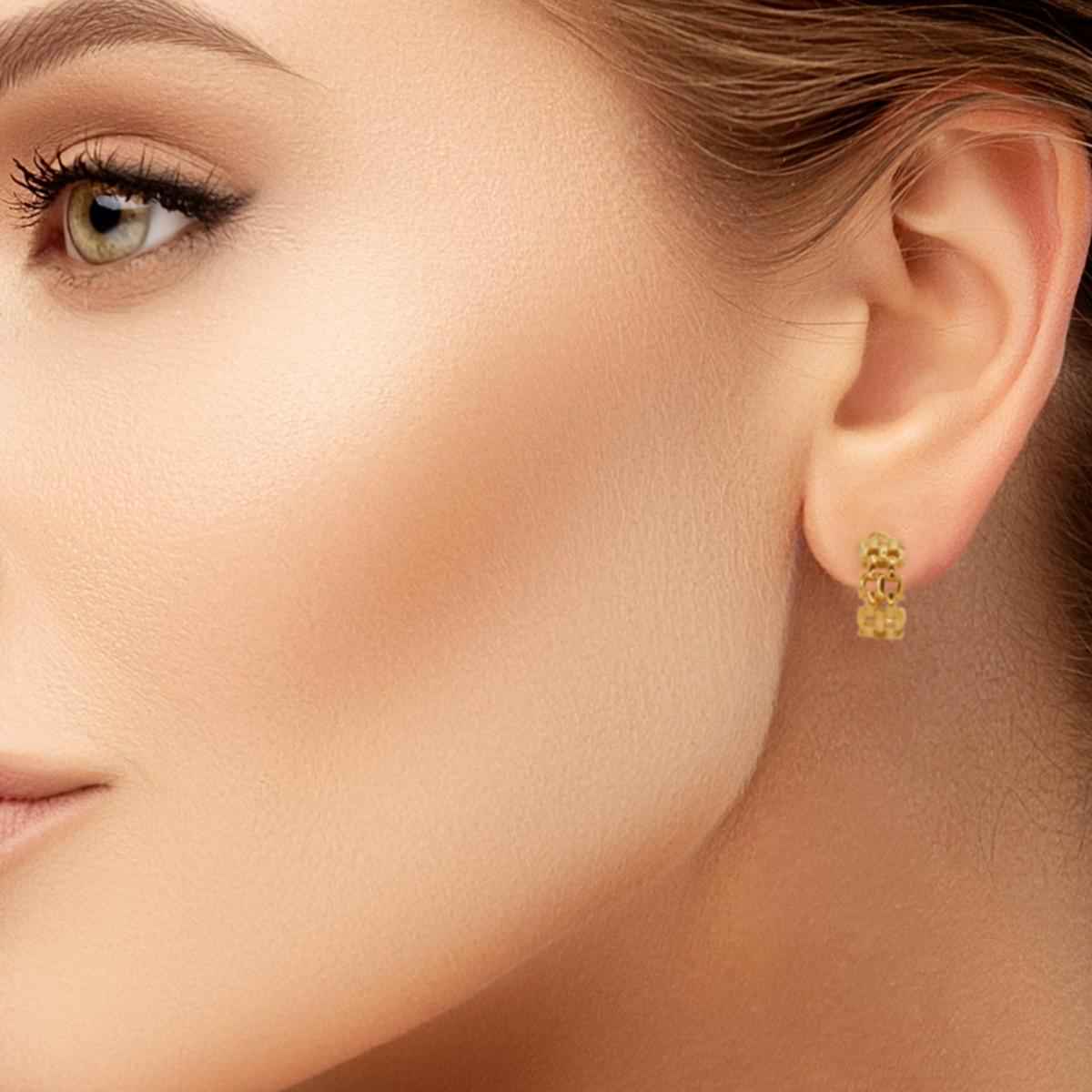 #081 Elegante Creolen-Ohrringe "Chicky Chain" - ARS-ARGENTI- Damen Ohrringe Gold - 925 Sterling Silber - Sexy Creolen gold 585 – bestseller – Kreolen – damenohrringe - Geschenkbox
