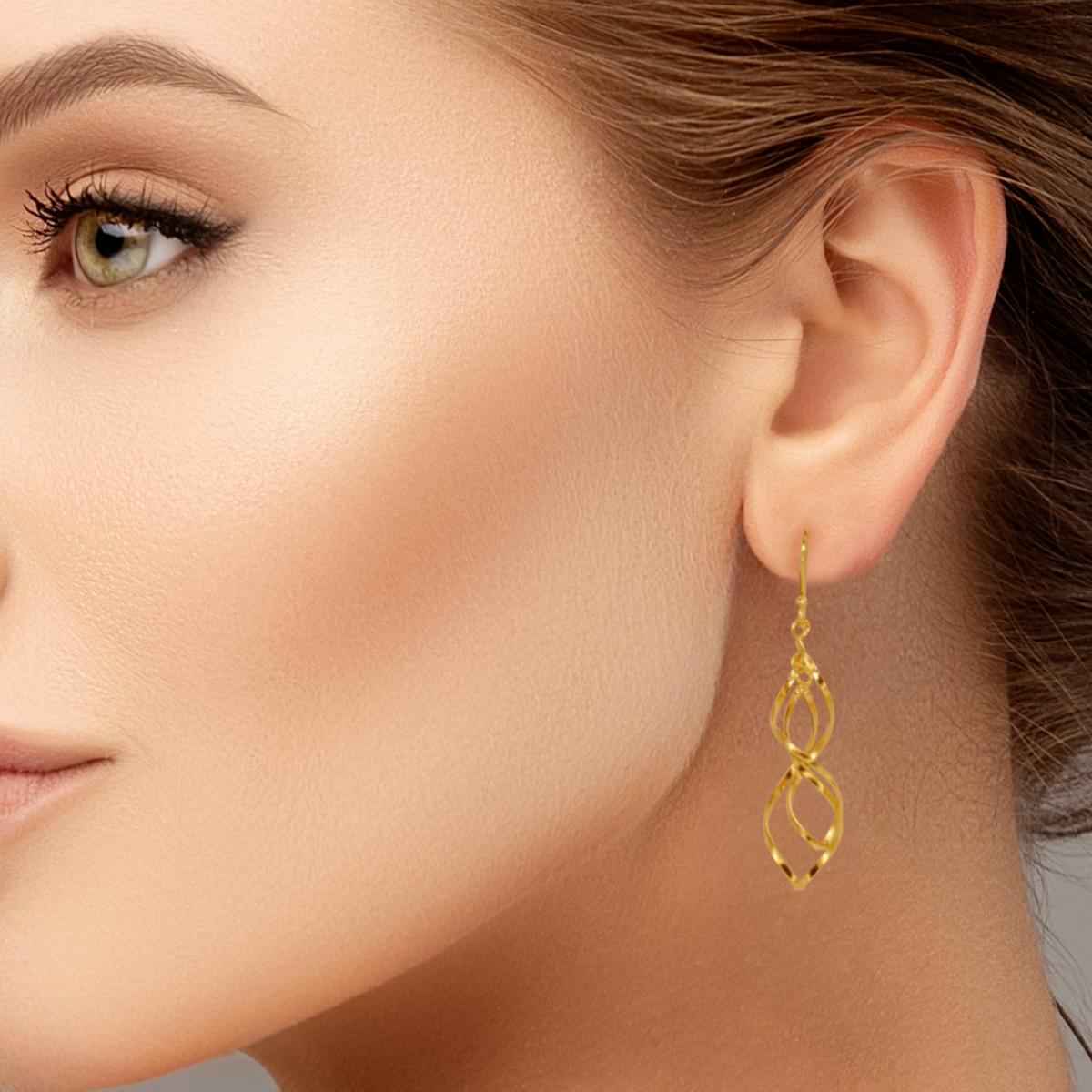 #124 Luxuriöse Ohrhänger "Gatsby II" - ARS-ARGENTI- Damen Ohrringe Gold - 925 Sterling Silber – Ohrhänger - Sexy Ohrhänger gold 585 – bestseller – Trend – Hängeohrringe – damenohrringe - Geschenkbox