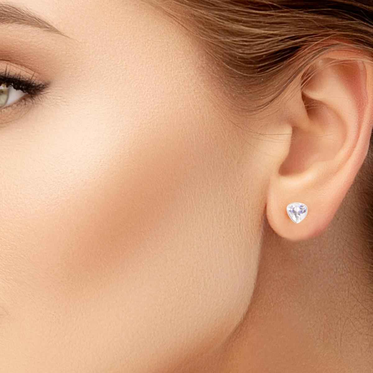 #132 Herz Ohrstecker "just single" - ARS-ARGENTI - Damen Ohrringe Silber - 925 Sterling Silber - Sexy Ohrstecker – swarovski ohrringe – damenohrringe - Geschenkbox