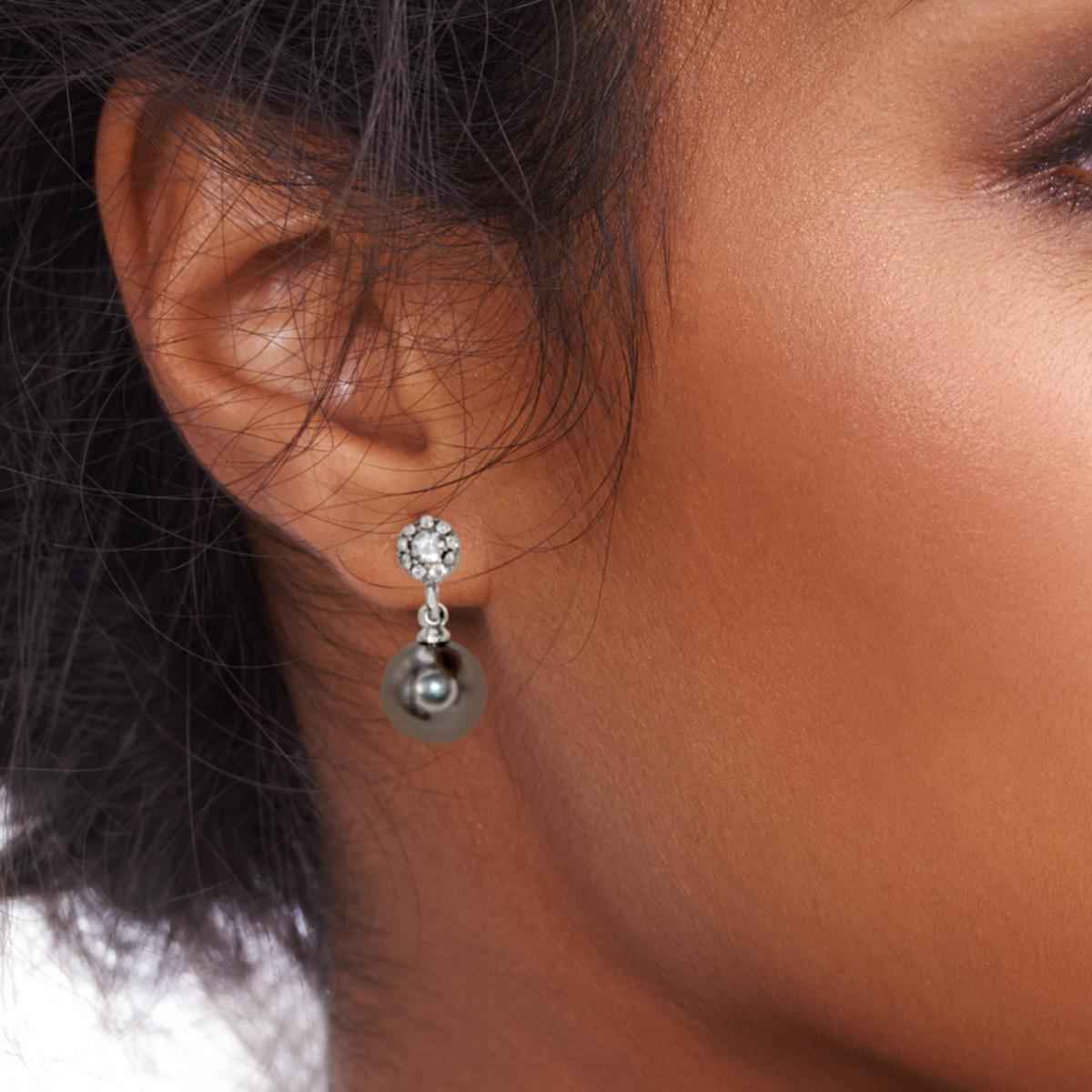 #180 Extravagante Perlen - Ohrstecker "Black Pearl B*tch" - ARS-ARGENTI - Damen Ohrringe Silber - 925 Sterling Silber - Sexy Ohrstecker – swarovski ohrringe – damenohrringe - Geschenkbox