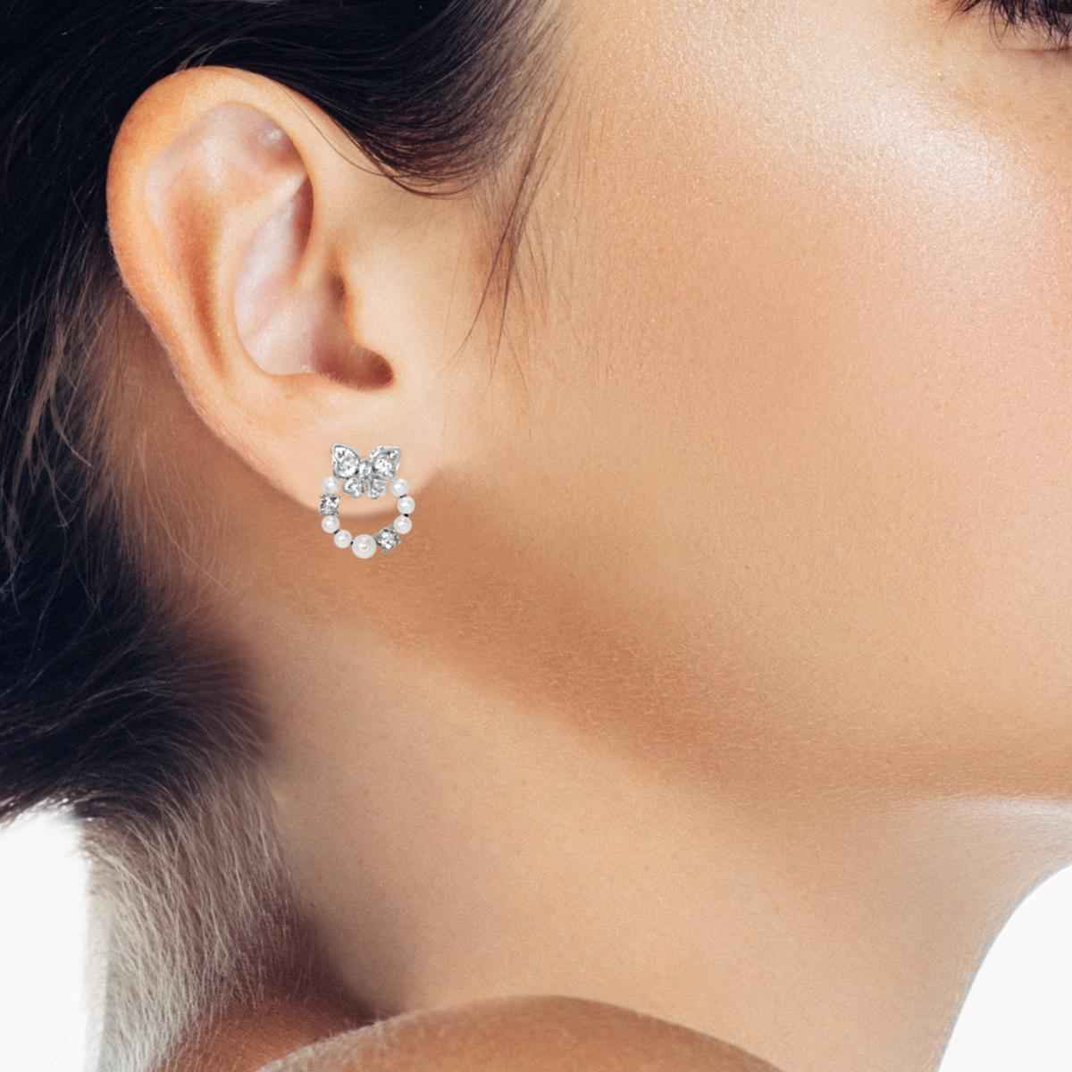 #182 Romantische Perlen - Ohrstecker "Butterfly Babe" - ARS-ARGENTI - Damen Ohrringe Silber - 925 Sterling Silber - Sexy Ohrstecker – swarovski ohrringe – damenohrringe - Geschenkbox