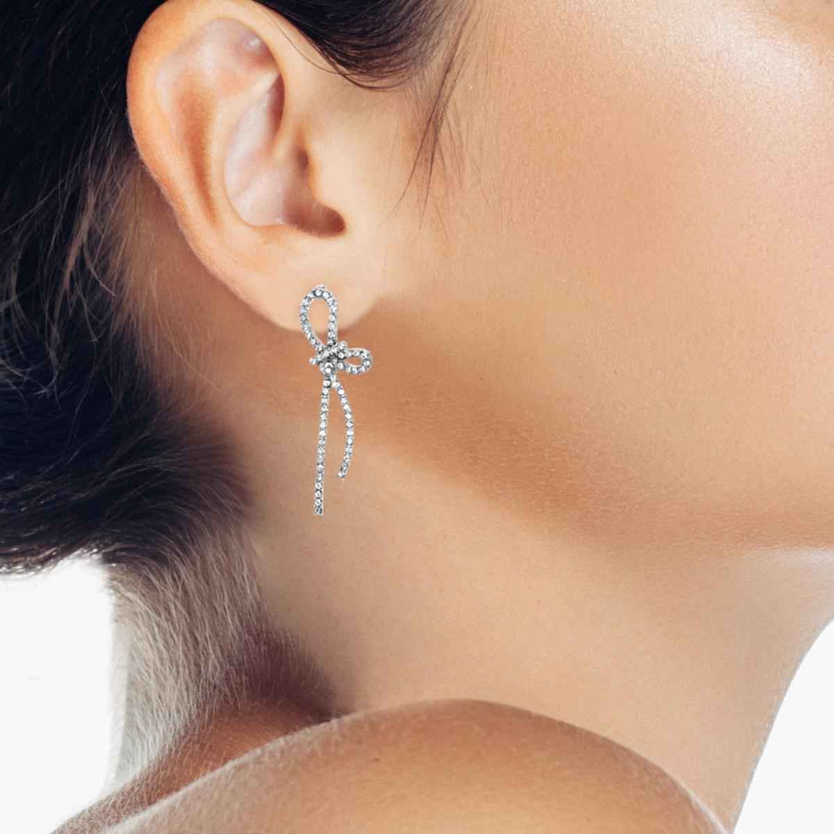 #184 Glamouröse - Ohrhänger "dear knot" - ARS-ARGENTI - Damen Ohrringe Silber - 925 Sterling Silber – Ohrhänger - Sexy Ohrhänger – bestseller – Trend – Hängeohrringe – damenohrringe – Geschenkbox - swarovski ohrringe