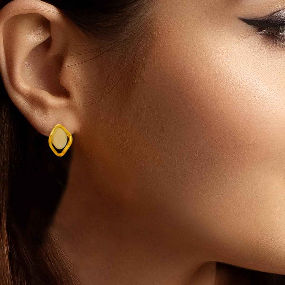#185 Geometrische Retro - Ohrstecker "Golden Girl" - ARS-ARGENTI - Damen Ohrringe Gold - 925 Sterling Silber - Sexy Ohrstecker gold 585 – swarovski ohrringe – damenohrringe – Geschenkbox