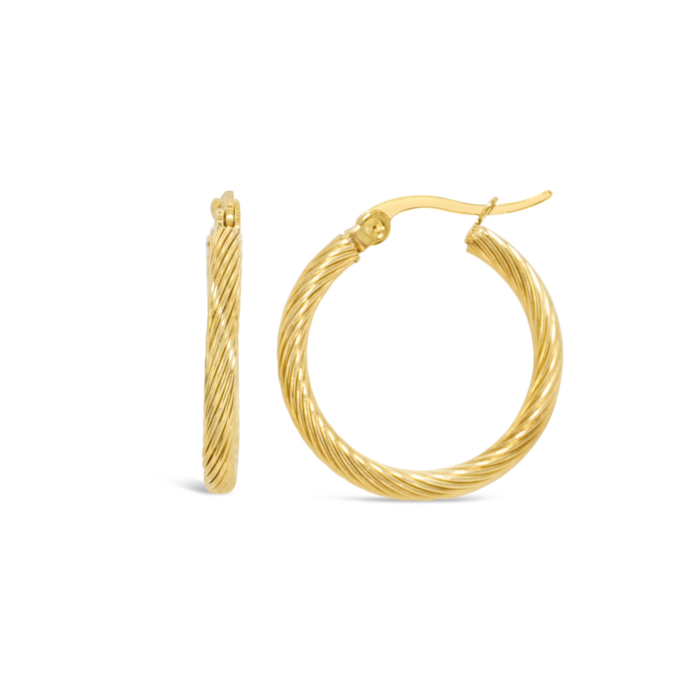 #197 Stylishe Creolen-Twistdesign "Spin City" - ARS-ARGENTI - Damen Ohrringe Gold - 925 Sterling Silber - Sexy Creolen gold 585 – bestseller – Kreolen – damenohrringe - Geschenkbox