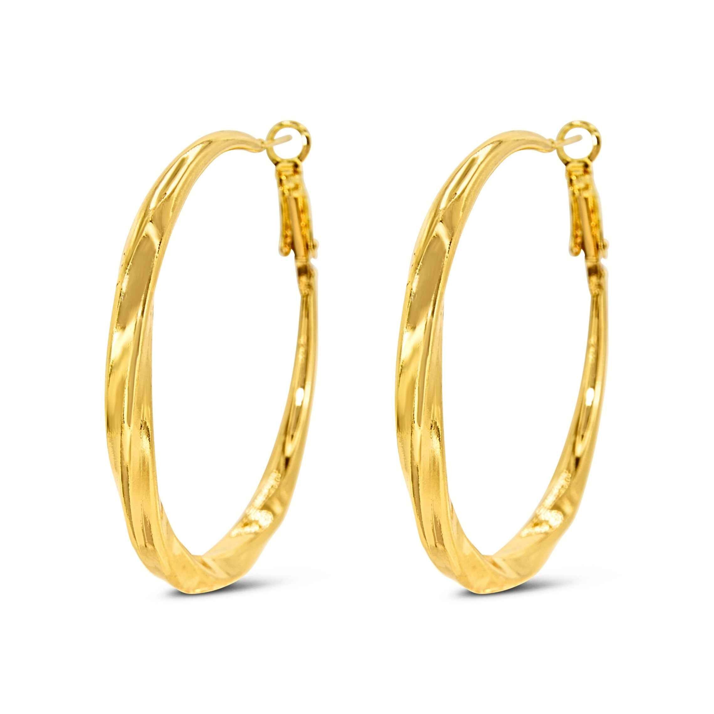 #198 Gedrehte XL-Creolen-Ohrringe "XL express yourself" - ARS-ARGENTI - Damen Ohrringe Gold - 925 Sterling Silber - Sexy Creolen gold 585 – bestseller – Kreolen – damenohrringe - Geschenkbox