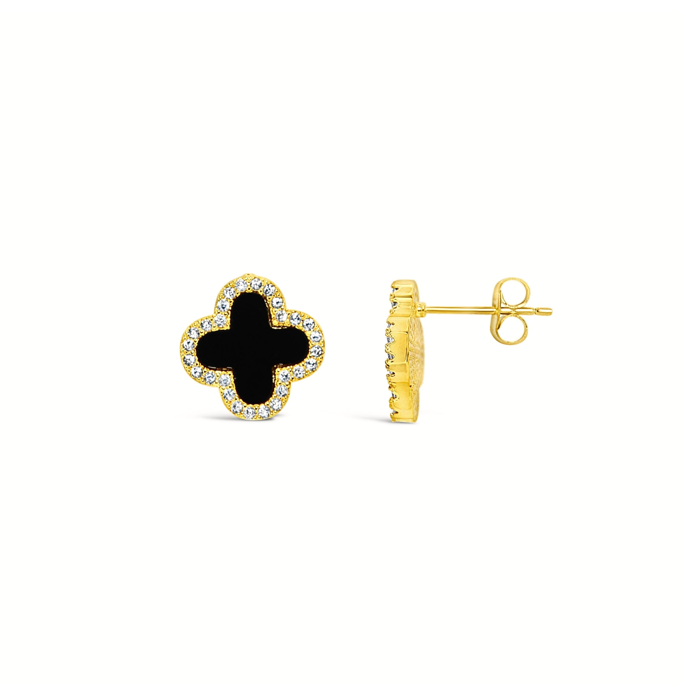 #202 Kleeblatt Ohrstecker "Lucky Dot M" - ARS-ARGENTI - Damen Ohrringe Gold - 925 Sterling Silber - Sexy Ohrstecker gold 585 – swarovski ohrringe – damenohrringe – Geschenkbox