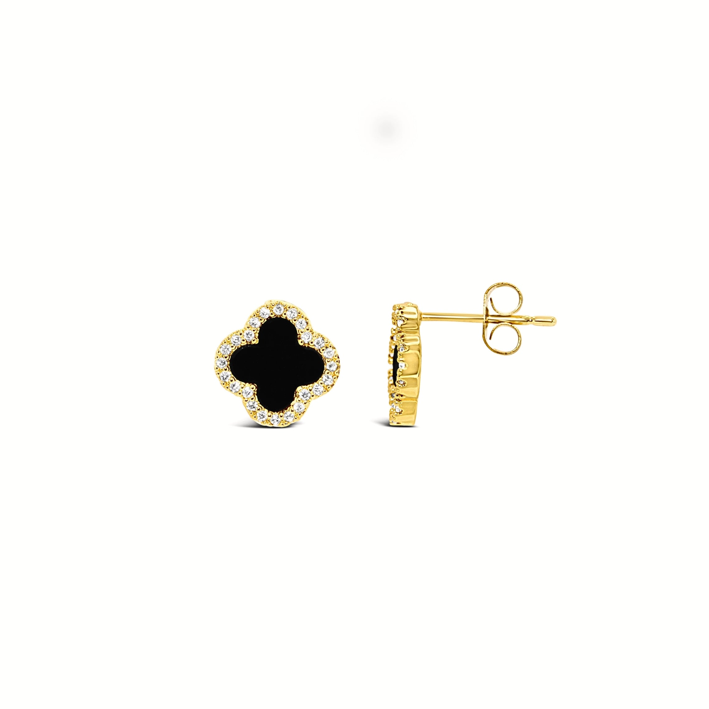 #203 Kleeblatt Ohrstecker "Lucky Dot S" - ARS-ARGENTI - Damen Ohrringe Gold - 925 Sterling Silber - Sexy Ohrstecker gold 585 – swarovski ohrringe – damenohrringe – Geschenkbox