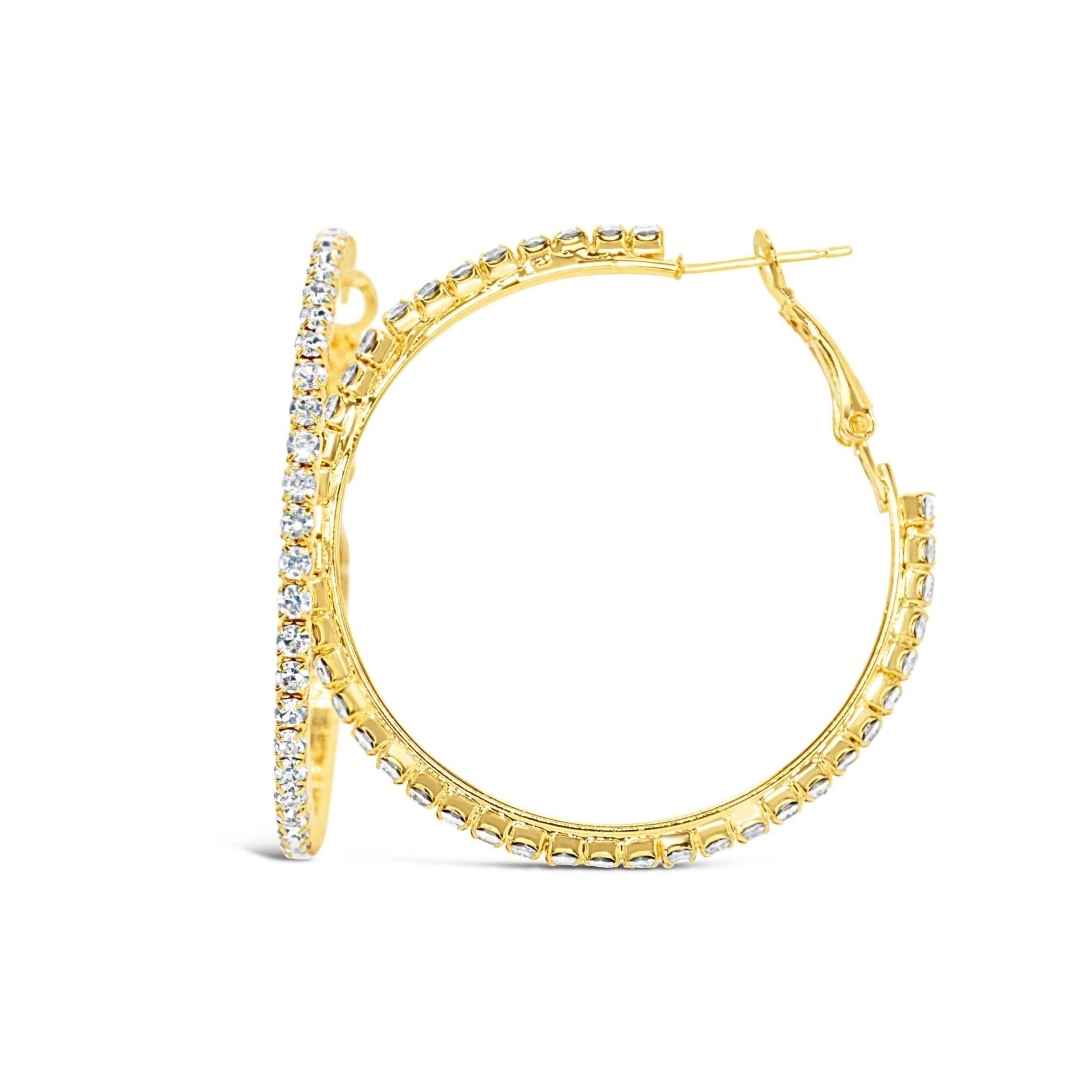 #220 Stylishe XL-Club-Creolen "Sexy K-Pop Hoops gold" - ARS-ARGENTI - Damen Ohrringe Gold - 925 Sterling Silber - Sexy Creolen gold 585 – bestseller – Kreolen – damenohrringe - Geschenkbox
