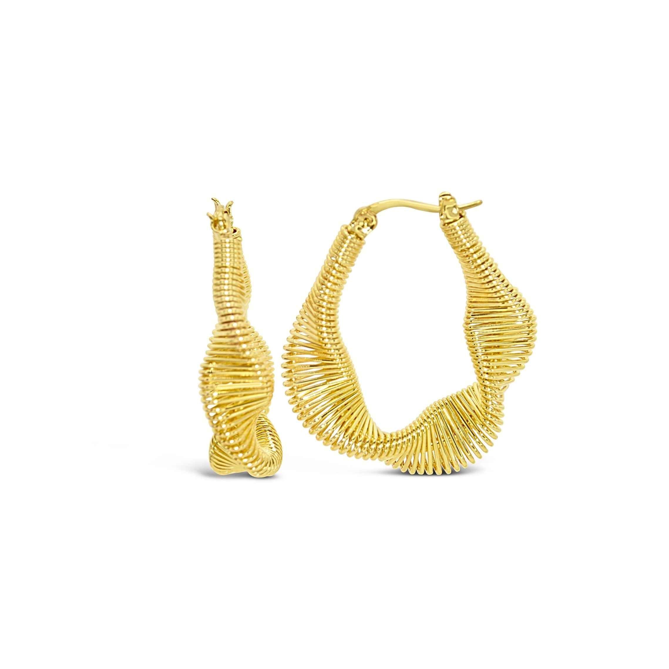 #224 Stylishe Creolen-Ohrringe "Sculptura Helix Hoops gold" - ARS-ARGENTI - Damen Ohrringe Gold - 925 Sterling Silber - Sexy Statement gold 585 – chunky ohrringe gold – ohrringe statement – damenohrringe - Geschenkbox