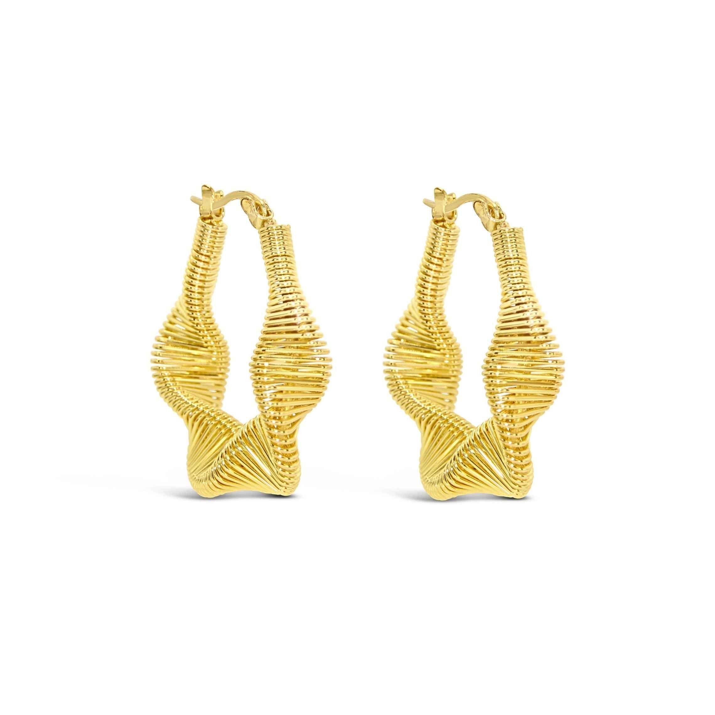 #224 Stylishe Creolen-Ohrringe "Sculptura Helix Hoops gold" - ARS-ARGENTI - Damen Ohrringe Gold - 925 Sterling Silber - Sexy Statement gold 585 – chunky ohrringe gold – ohrringe statement – damenohrringe - Geschenkbox