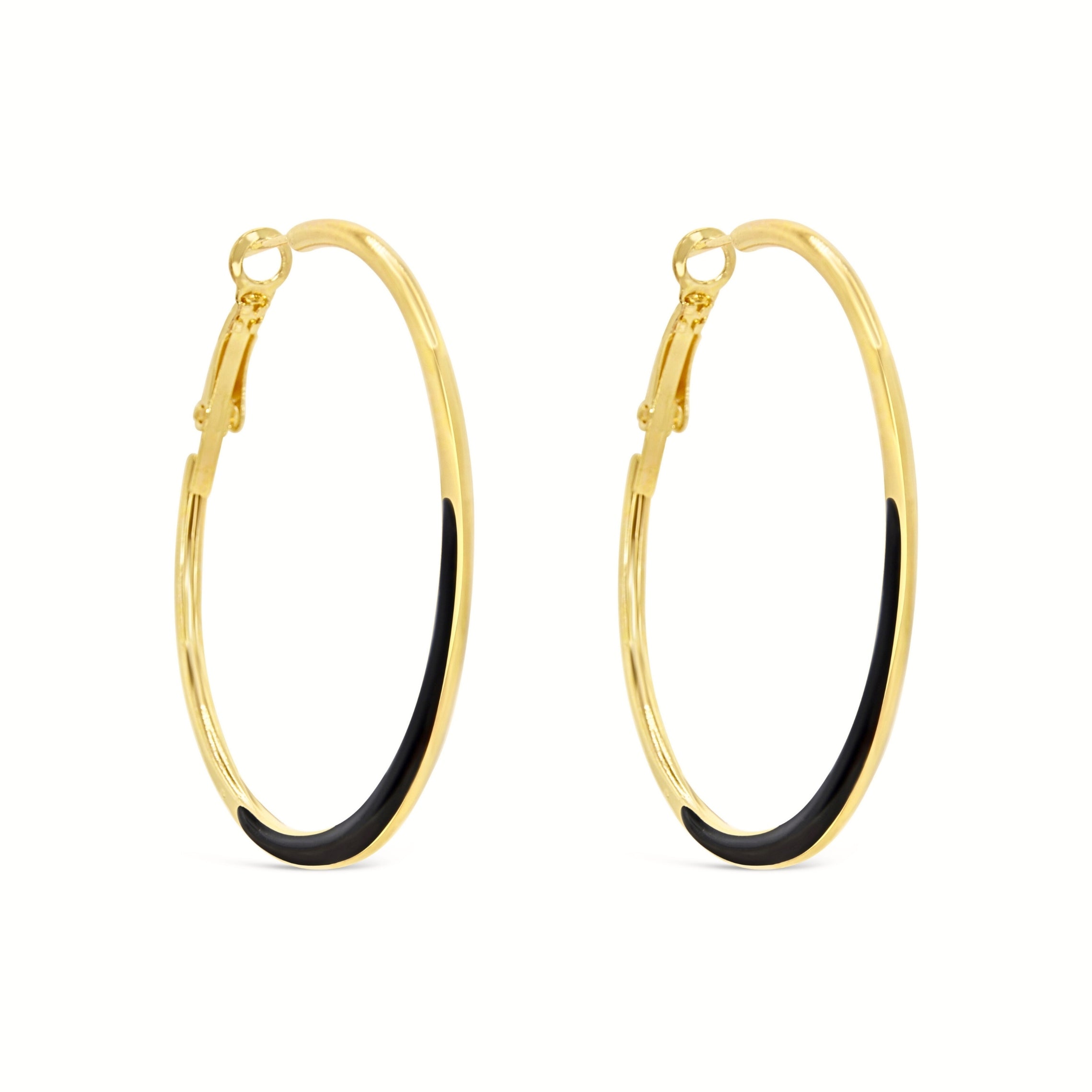 #228 Sommerliche Creolen-Ohrringe "Summer Vipes - black" - ARS-ARGENTI - Damen Ohrringe Gold - 925 Sterling Silber - Sexy Creolen gold 585 – bestseller – Kreolen – damenohrringe - Geschenkbox