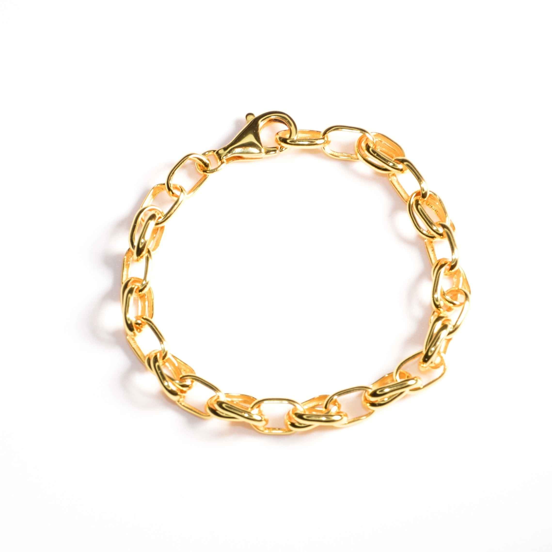 #005 Must-have - Kettenarmband "Chain-Gang II" - 925 Sterling Silber - vergoldet - ARS-ARGENTI