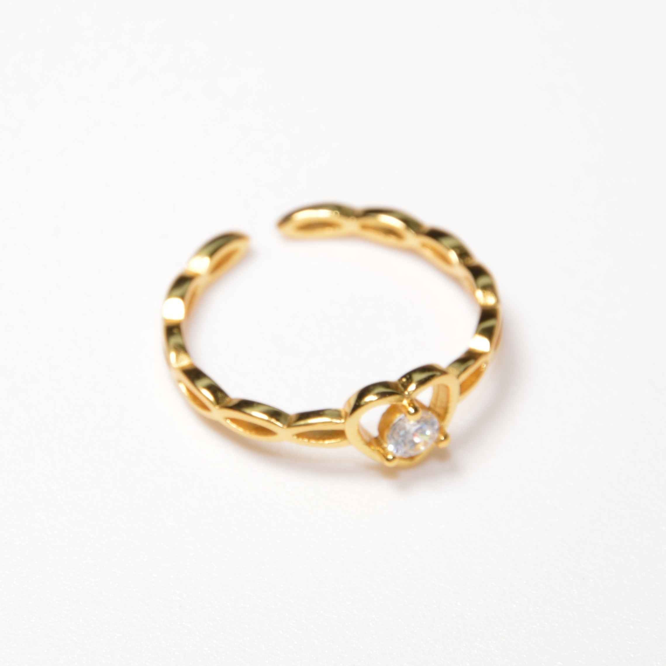 #002 Zarter Herz-Ring "Miss Independent" - gold - ARS-ARGENTI