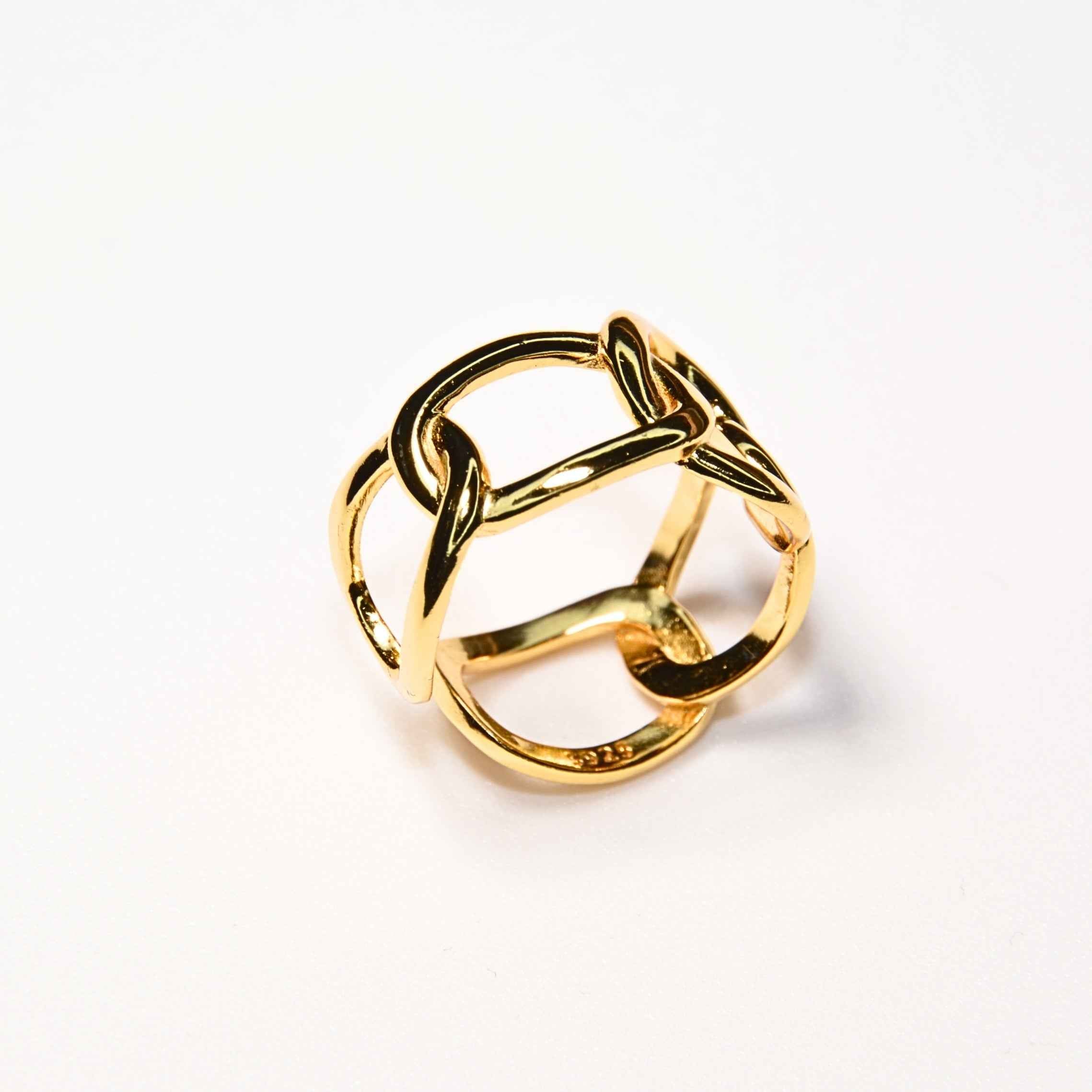 #004 Statement-Ring "Chain Reaction - gold" - ARS-ARGENTI