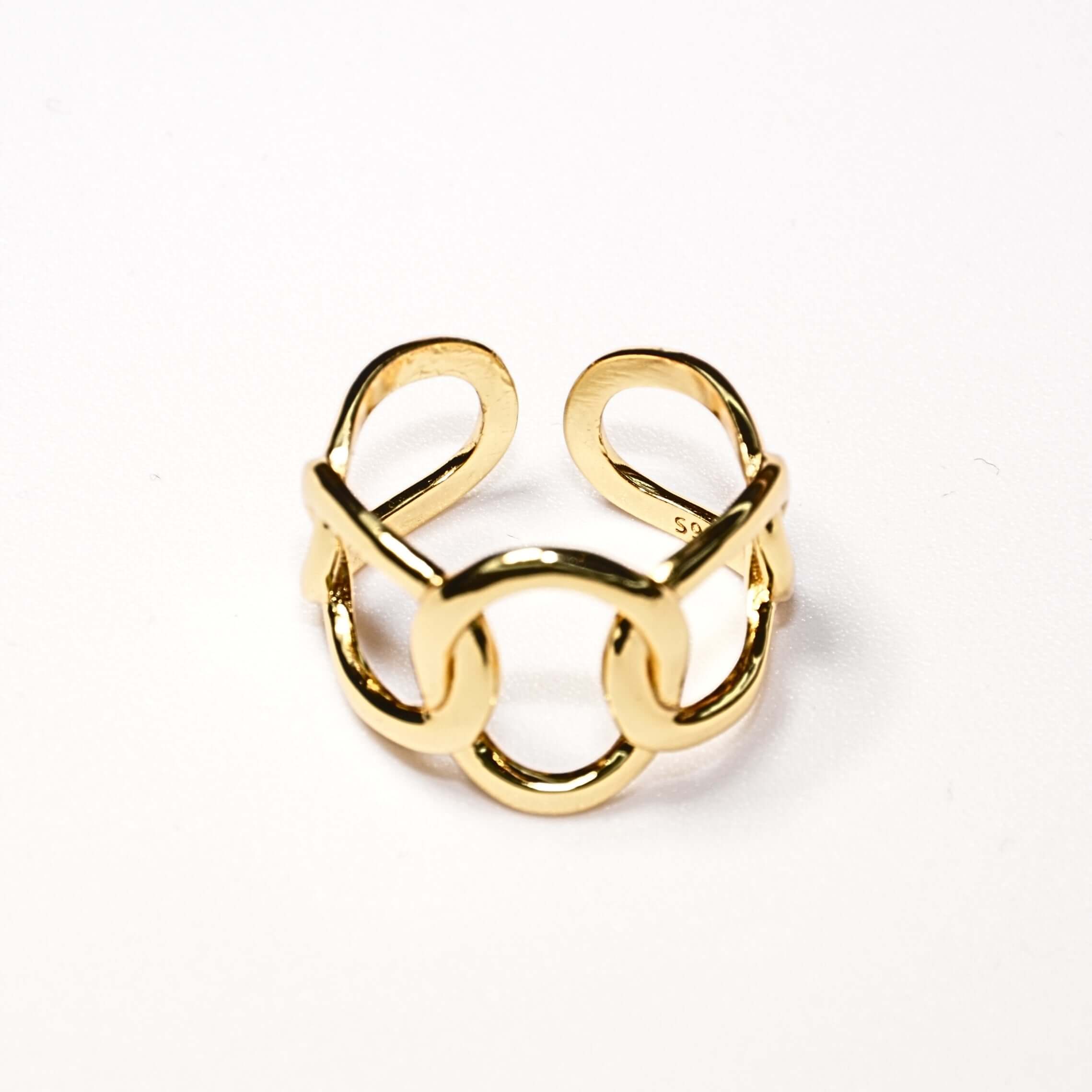 #004 Statement-Ring "Chain Reaction - gold" - ARS-ARGENTI