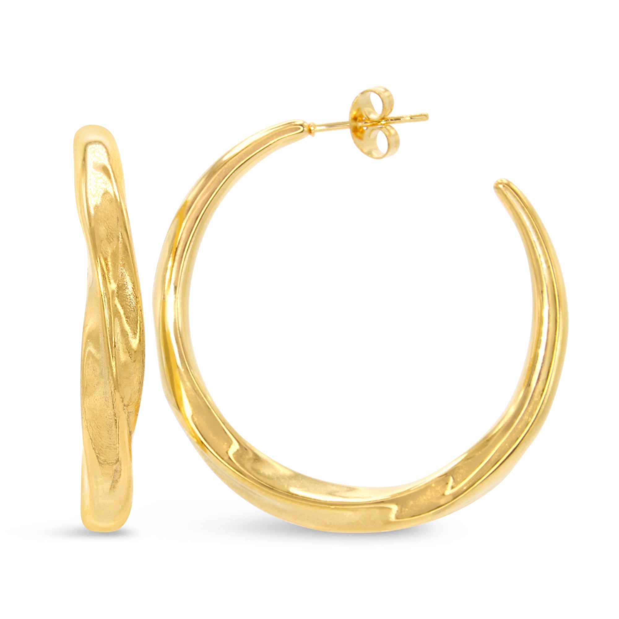 #024 Gedrehte Creolen-Ohrringe "express yourself" - ARS-ARGENTI - Damen Ohrringe Gold - 925 Sterling Silber - Sexy Creolen gold 585 - bestseller