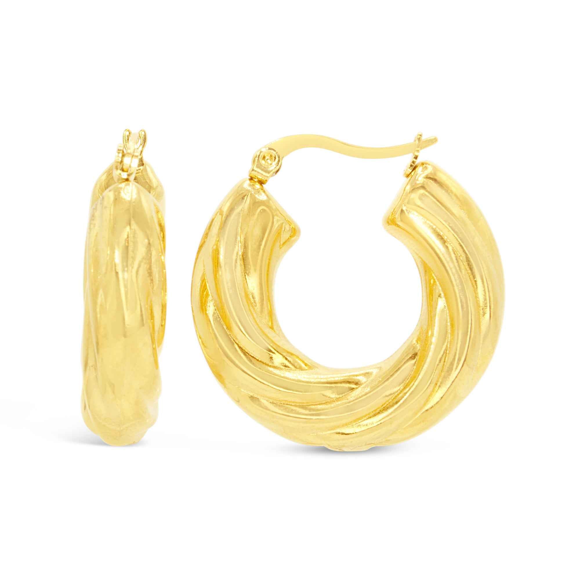 #028 Stylische Creolen-Ohrringe "SoHo-Boho" - ARS-ARGENTI - Damen Ohrringe Gold - 925 Sterling Silber - Sexy Creolen gold 585 – Boho style – boho ohrringe für damen