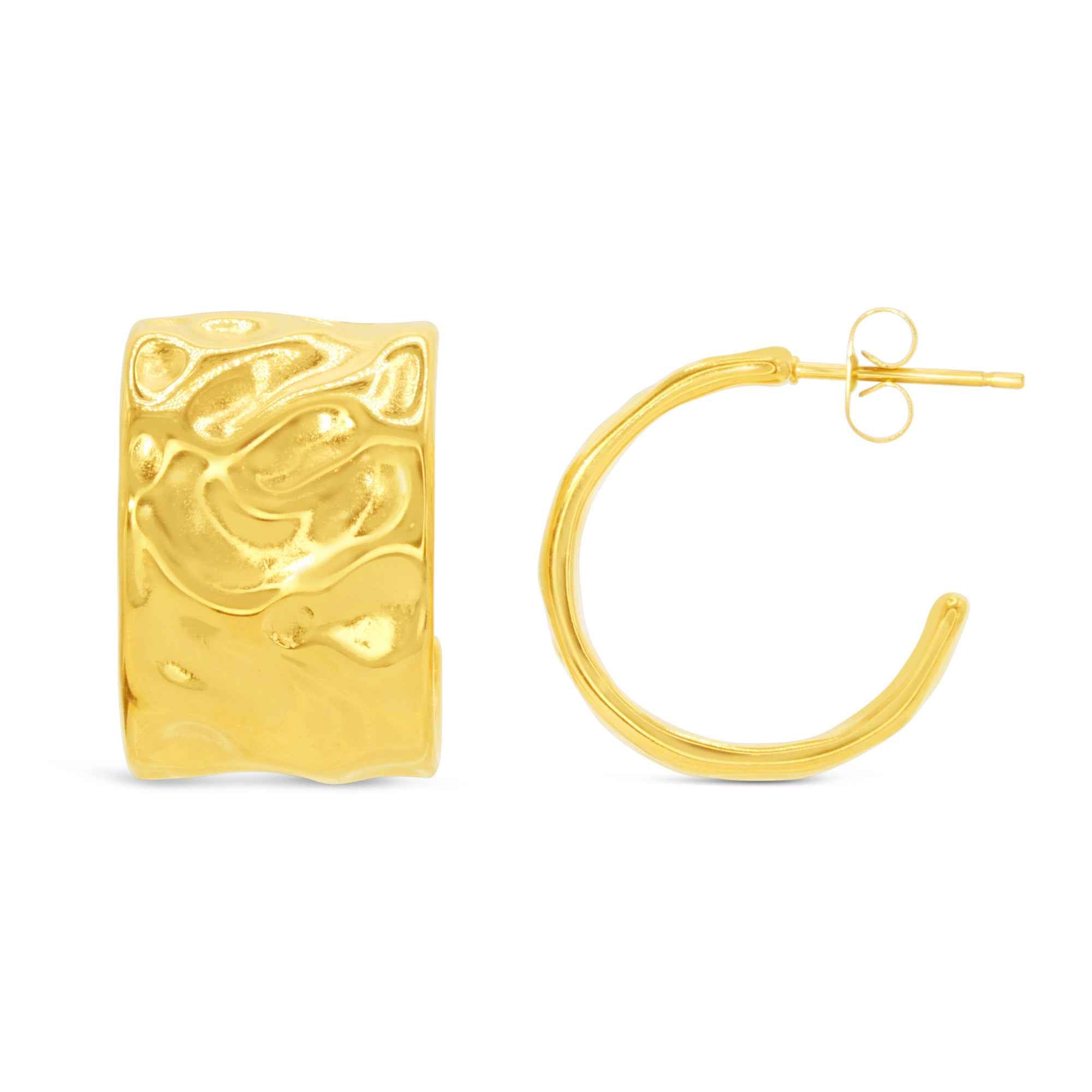 #030 Chuncky Creolen "earthquake" - ARS-ARGENTI- Damen Ohrringe Gold - 925 Sterling Silber - Sexy Statement gold 585 – chunky Creolen gold – Kreolen ohrringe – ohrringe statement – damenohrringe - Geschenkbox