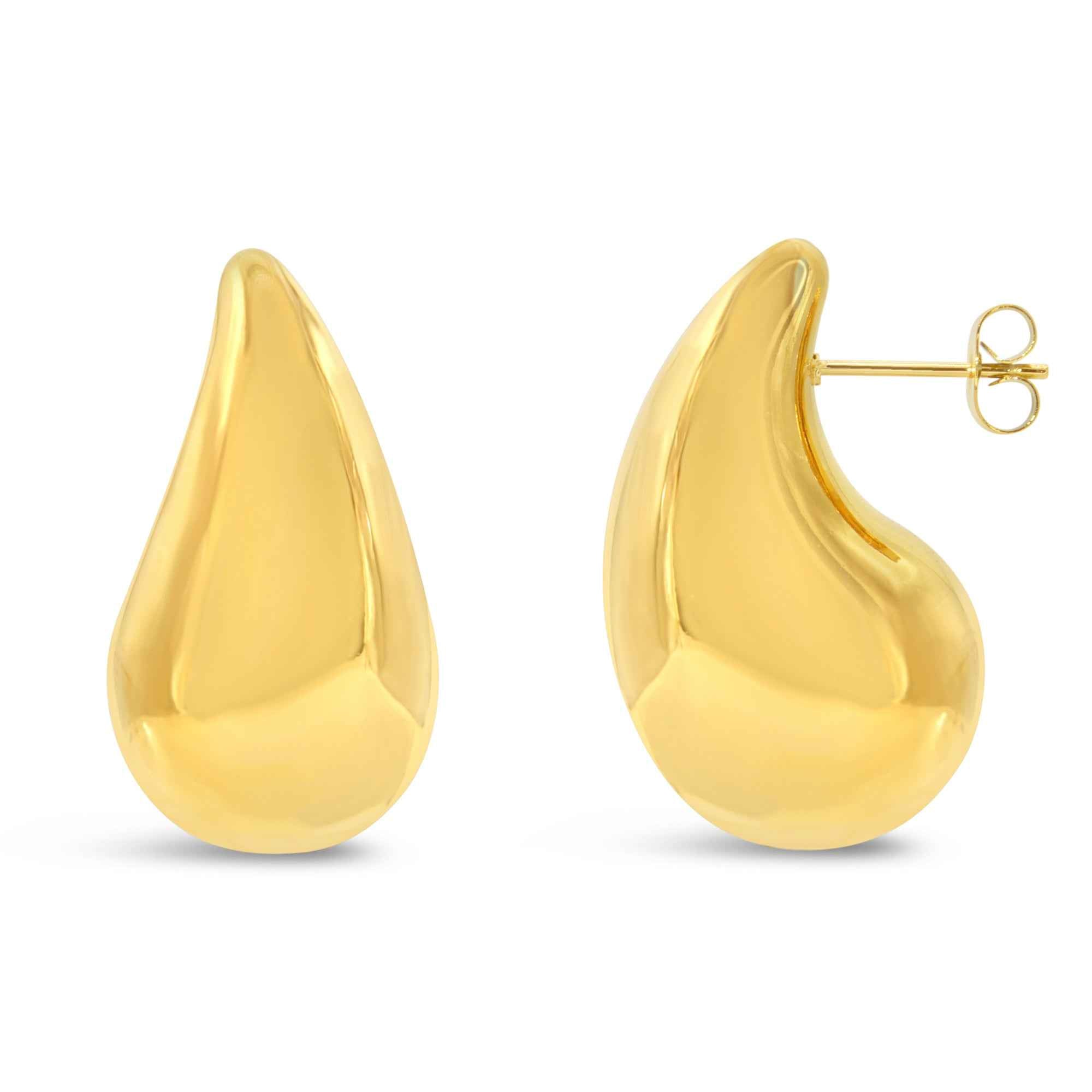 #032 Klassische Drops-Ohrringe "female touch" - ARS-ARGENTI- Damen Ohrringe Gold - 925 Sterling Silber - Sexy Tropfen Ohrringe gold 585 – chunky ohrringe gold – pompöse ohrringe – ohrringe statement – damenohrringe - Geschenkbox