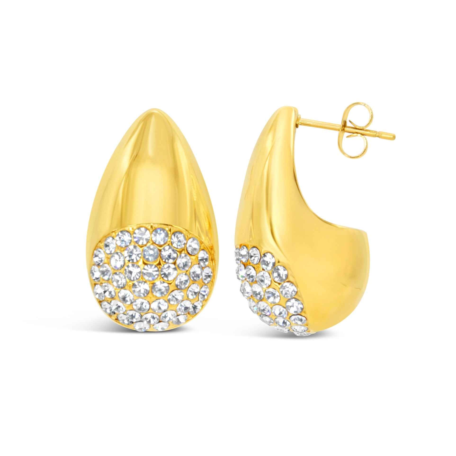 #037 Glamouröse Drops-Ohrringe "One Million" - ARS-ARGENTI- Damen Ohrringe Gold - 925 Sterling Silber - Sexy Tropfen Ohrringe gold 585 – chunky ohrringe gold – pompöse ohrringe – ohrringe statement – damenohrringe - Geschenkbox