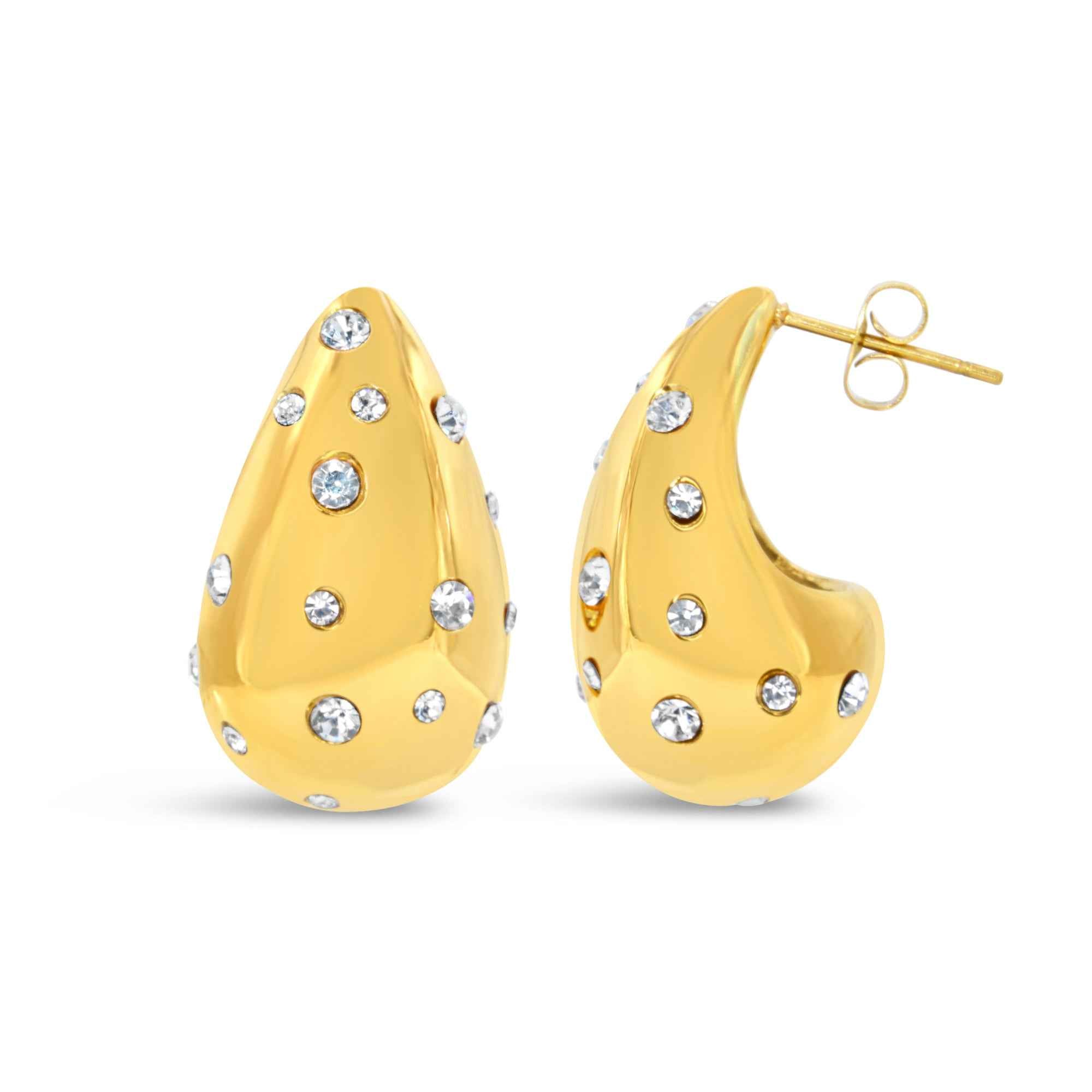 #040 Luxuriöse Strass-Drops-Ohrringe "Extravaganza" - ARS-ARGENTI- Damen Ohrringe Gold - 925 Sterling Silber - Sexy Tropfen Ohrringe gold 585 – chunky ohrringe gold – pompöse ohrringe – ohrringe statement – damenohrringe - Geschenkbox