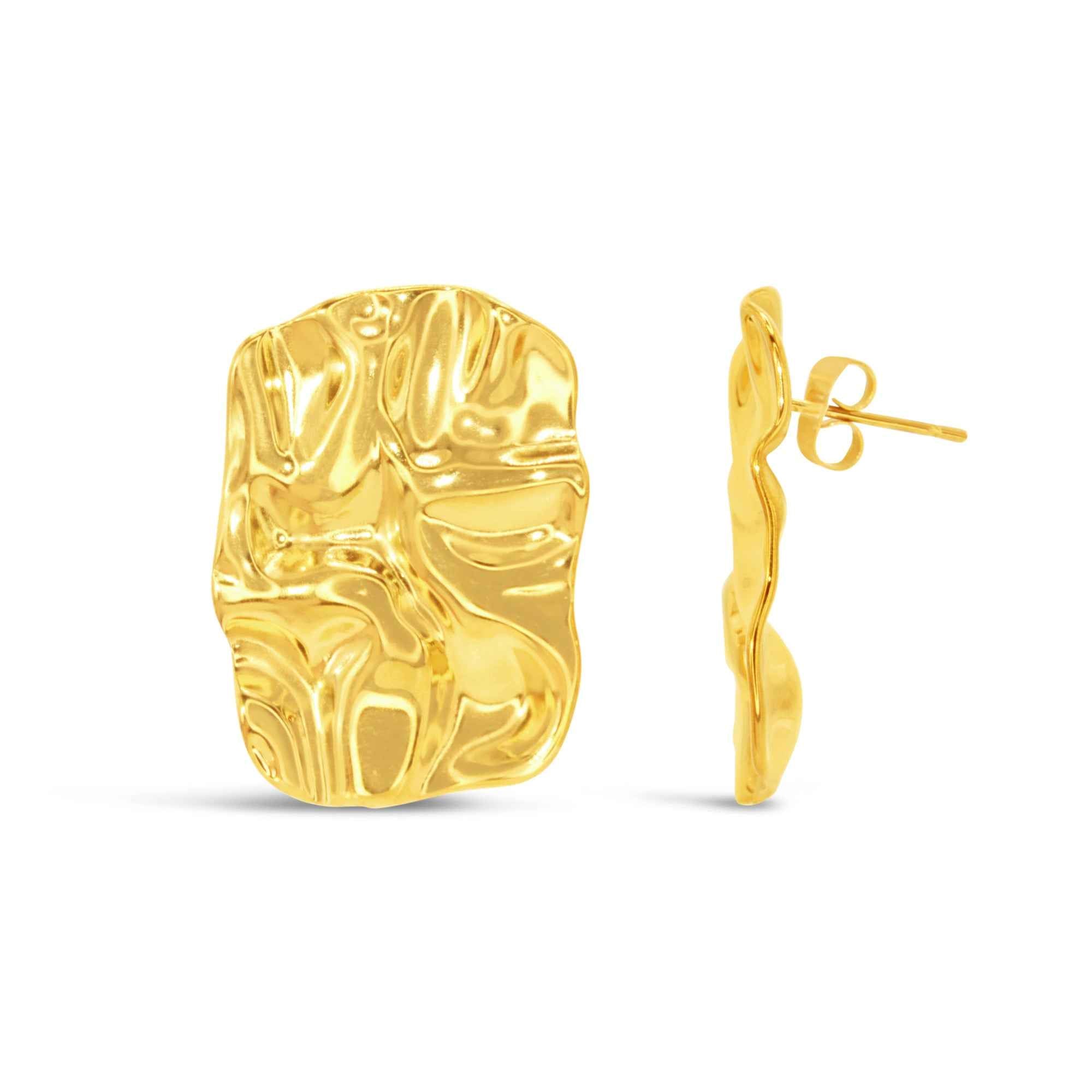 #045 Stylishe Statement-Rectangles "SoHo in my mind" - ARS-ARGENTI- Damen Ohrringe Gold - 925 Sterling Silber - Sexy Statement gold 585 – chunky ohrringe gold – rectangle ohrringe – ohrringe statement – damenohrringe - Geschenkbox