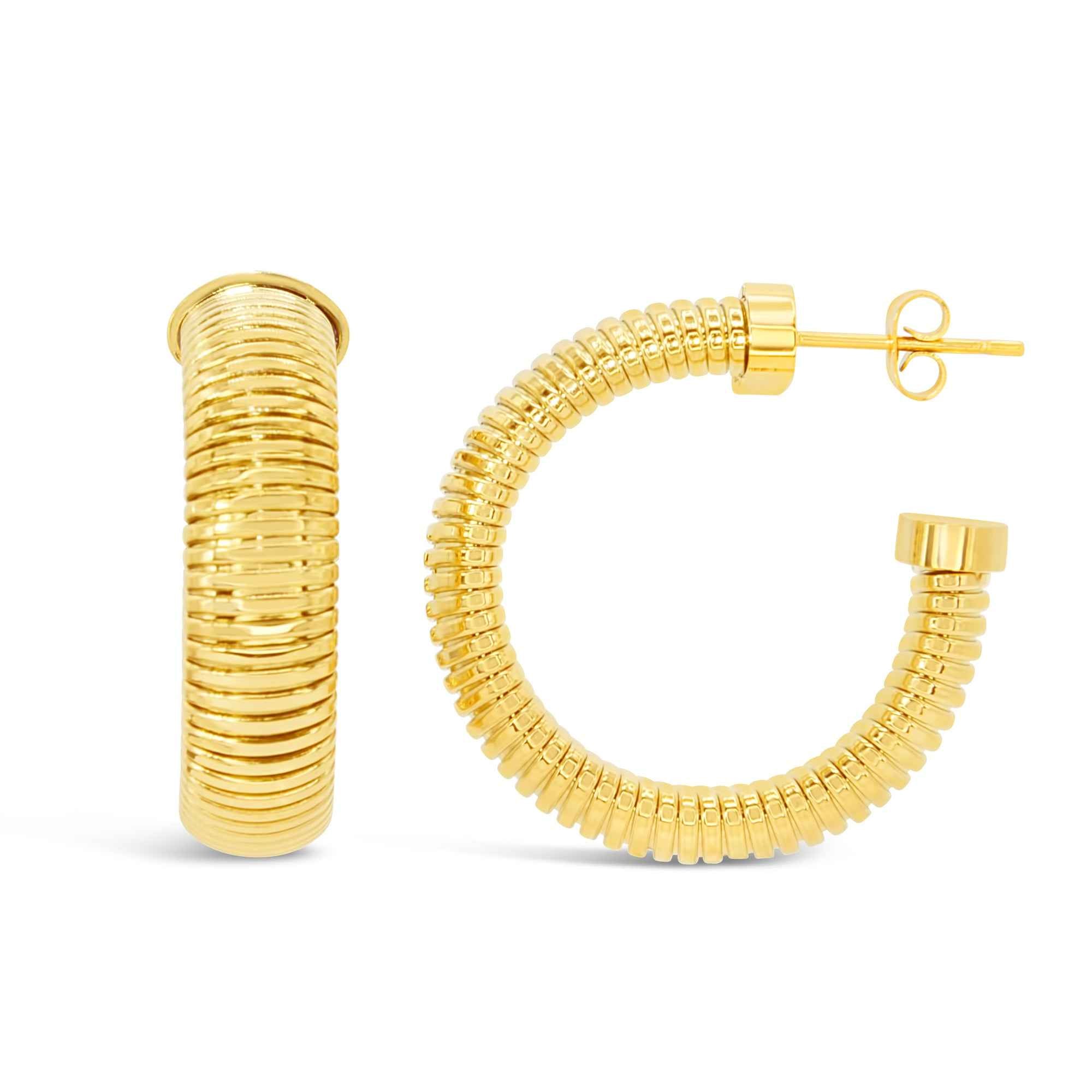 #056 Statement-Creolen "Covent Garden" - ARS-ARGENTI- Damen Ohrringe Gold - 925 Sterling Silber - Sexy Statement gold 585 – chunky ohrringe gold – ohrringe statement – damenohrringe - Geschenkbox