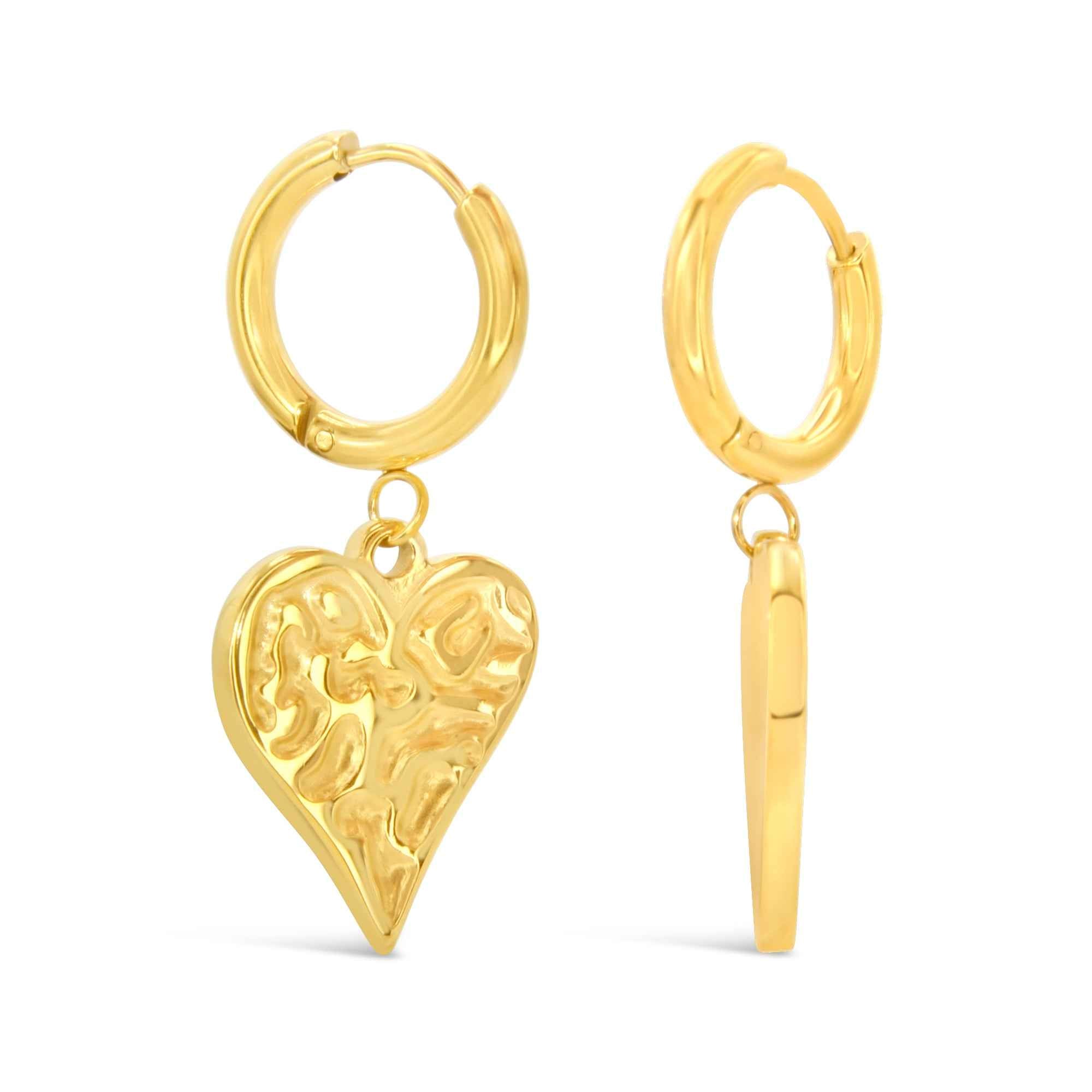 #061 Edle Herz-Ohrhänger "pimp my city" - ARS-ARGENTI- Damen Ohrringe Gold - 925 Sterling Silber - Sexy Ohrstecker gold 585 – swarovski ohrringe – damenohrringe - Geschenkbox