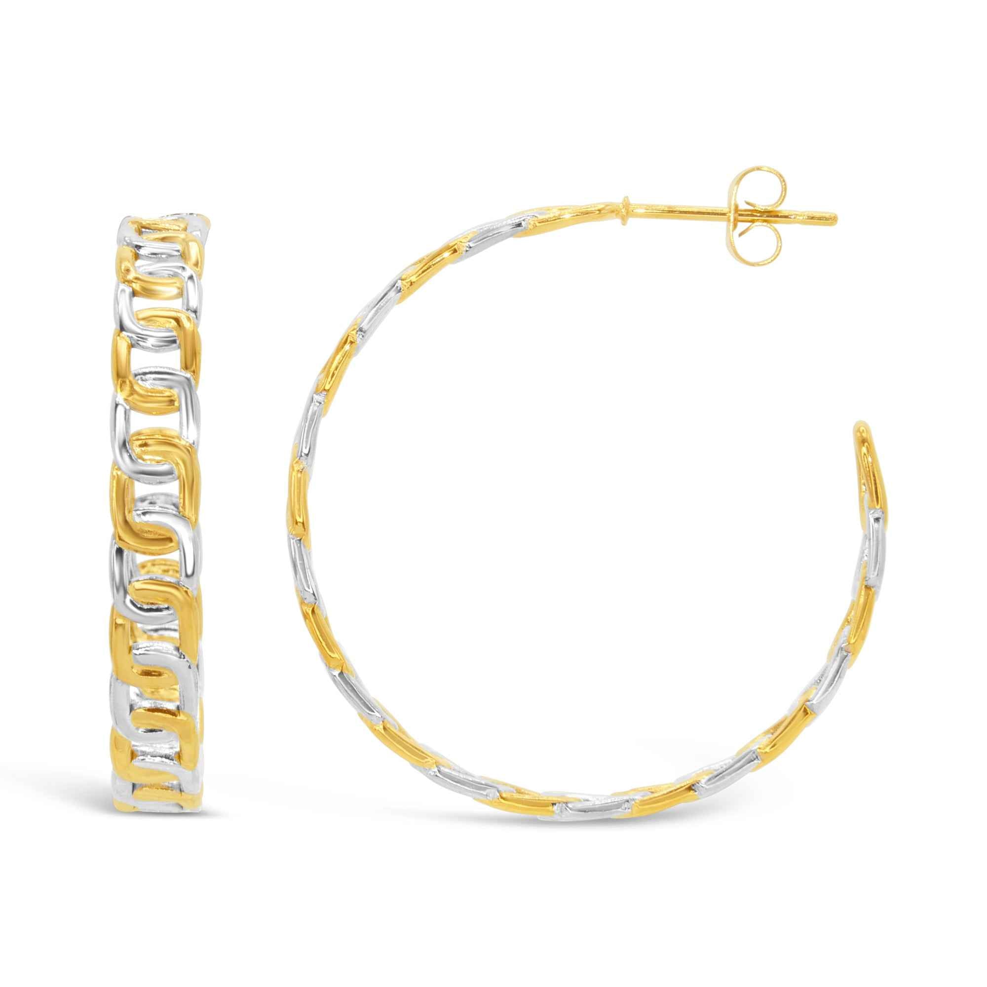 #073 Chuncky Creolen-Ohrringe "Bi 2 Color" - ARS-ARGENTI- Damen Ohrringe Gold - 925 Sterling Silber - Sexy Statement gold 585 – chunky Creolen gold – Kreolen ohrringe – ohrringe statement – damenohrringe - Geschenkbox