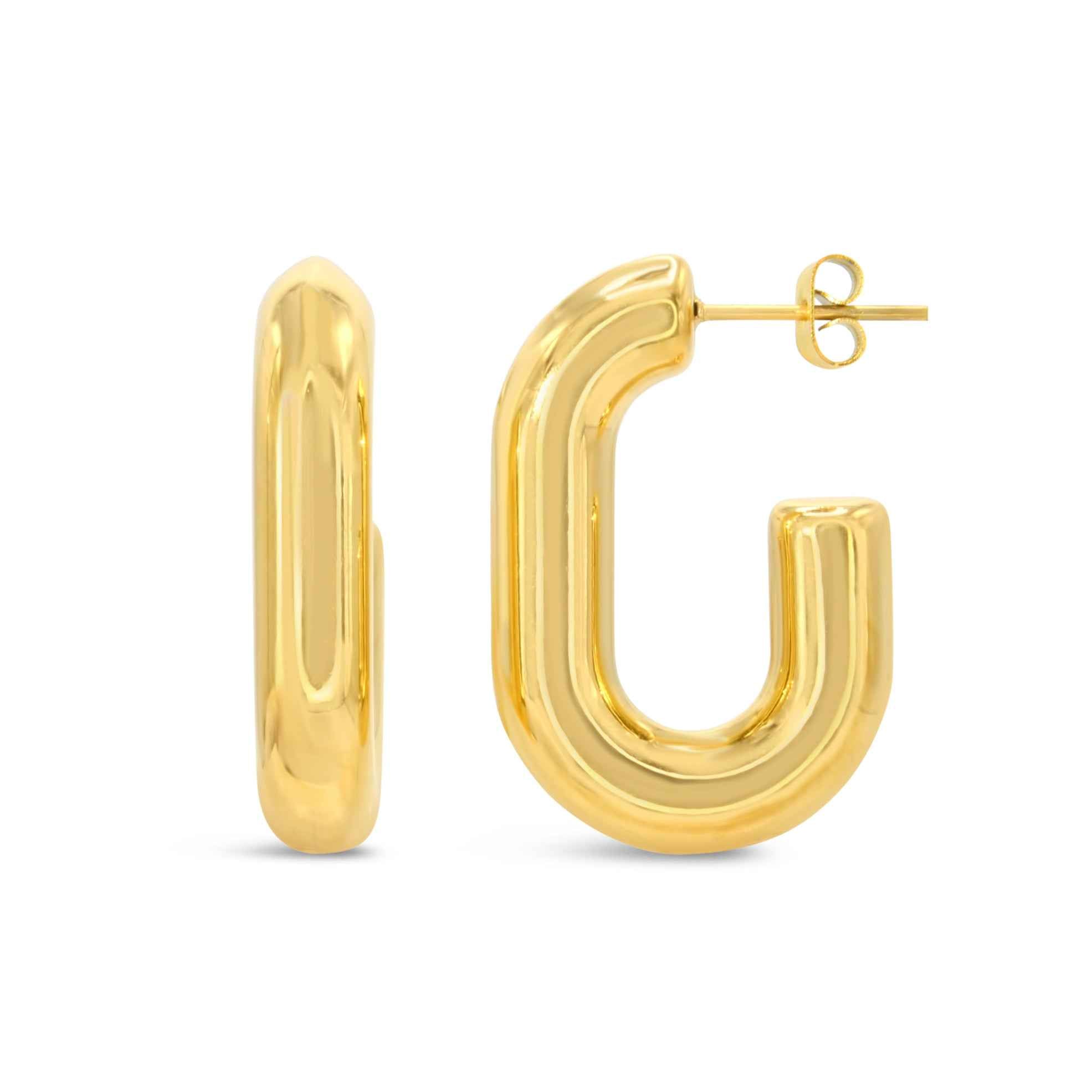 #078 Creolen-Ohrringe "uptown fashion" - ARS-ARGENTI- Damen Ohrringe Gold - 925 Sterling Silber - Sexy Statement gold 585 – chunky Creolen gold – Kreolen ohrringe – ohrringe statement – damenohrringe - Geschenkbox