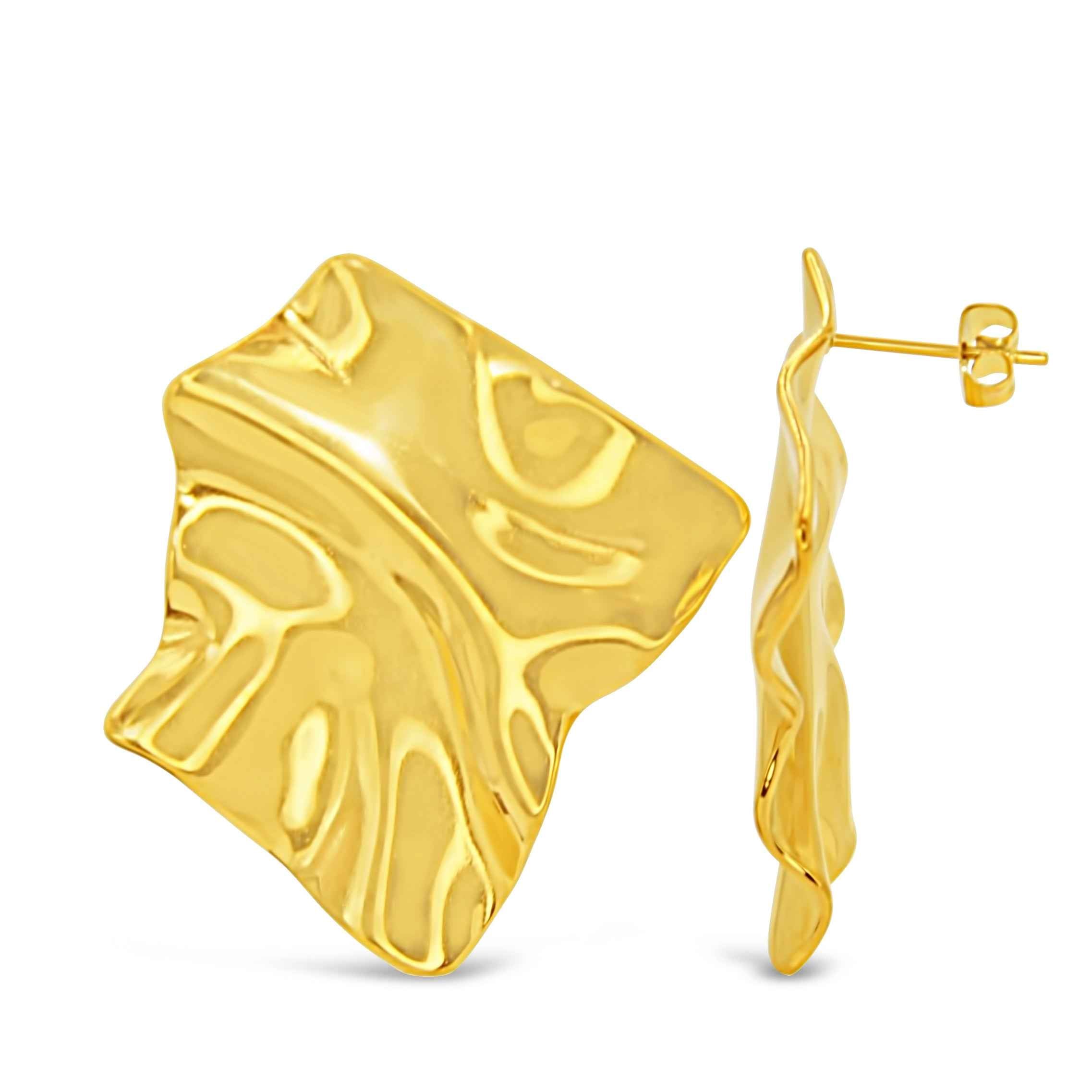 #097 Edle Statement-Ohrringe "BRITTANY" - ARS-ARGENTI- Damen Ohrringe Gold - 925 Sterling Silber - Sexy Statement gold 585 – chunky ohrringe gold – ohrringe statement – damenohrringe - Geschenkbox - Rectangle