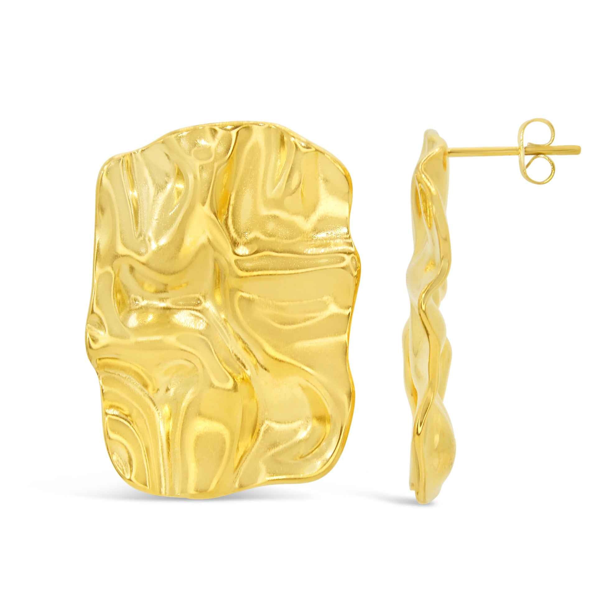 #098 Statement-Ohrringe "Decadence" - ARS-ARGENTI- Damen Ohrringe Gold - 925 Sterling Silber - Sexy Statement gold 585 – chunky ohrringe gold – ohrringe statement – damenohrringe - Geschenkbox - Rectangle