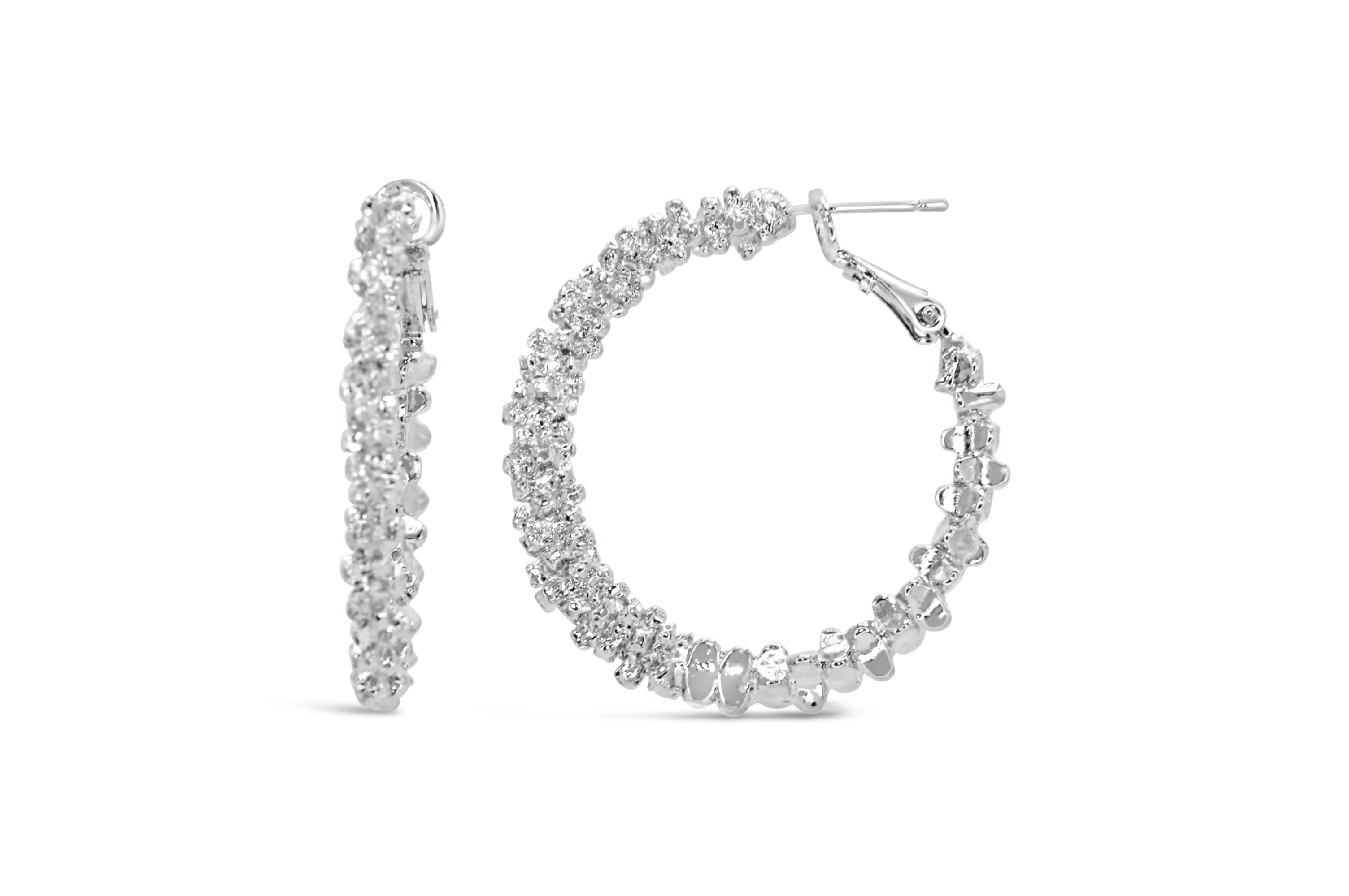 Stylishe Creolen in Silber