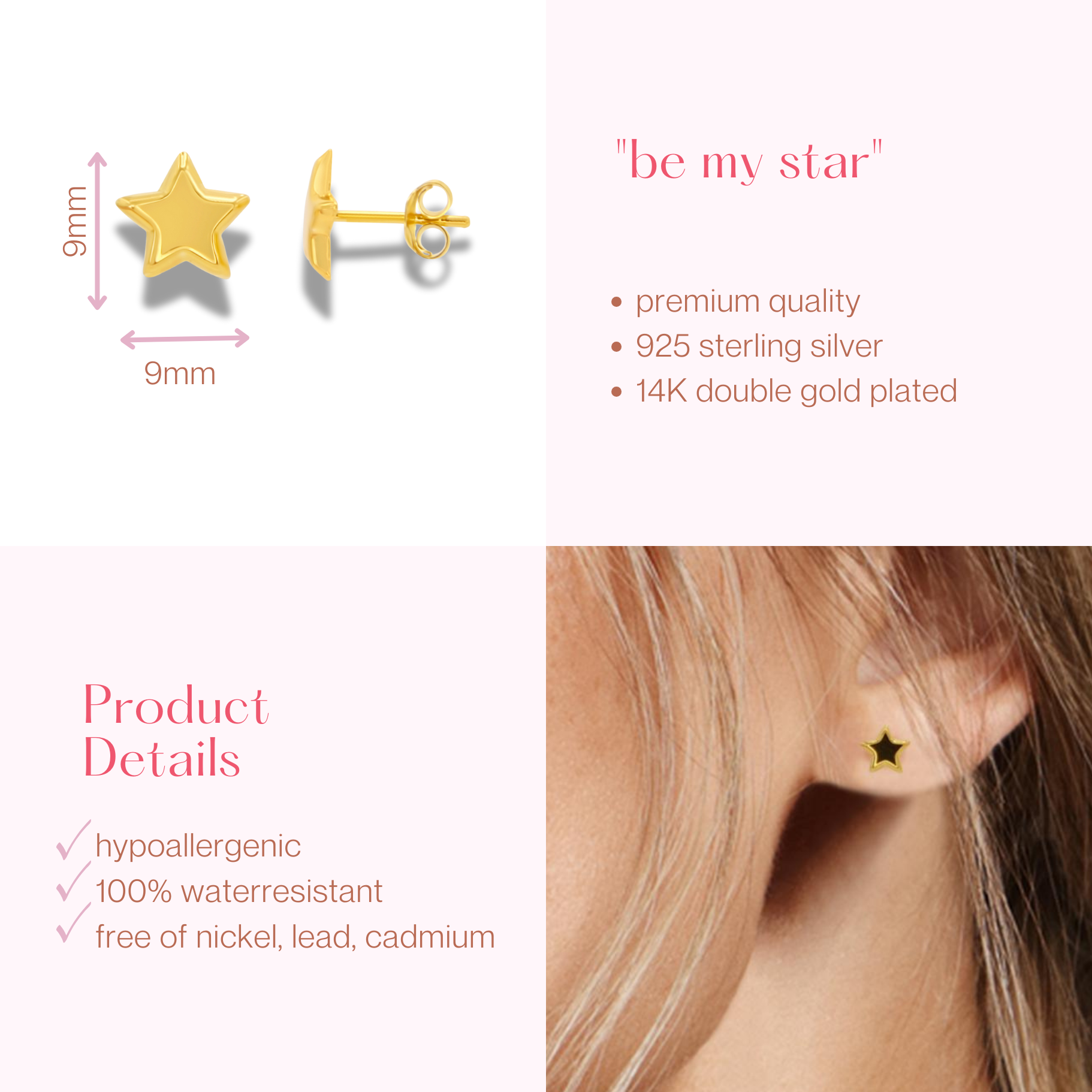 #008 Dezente Ohrstecker "be my star"