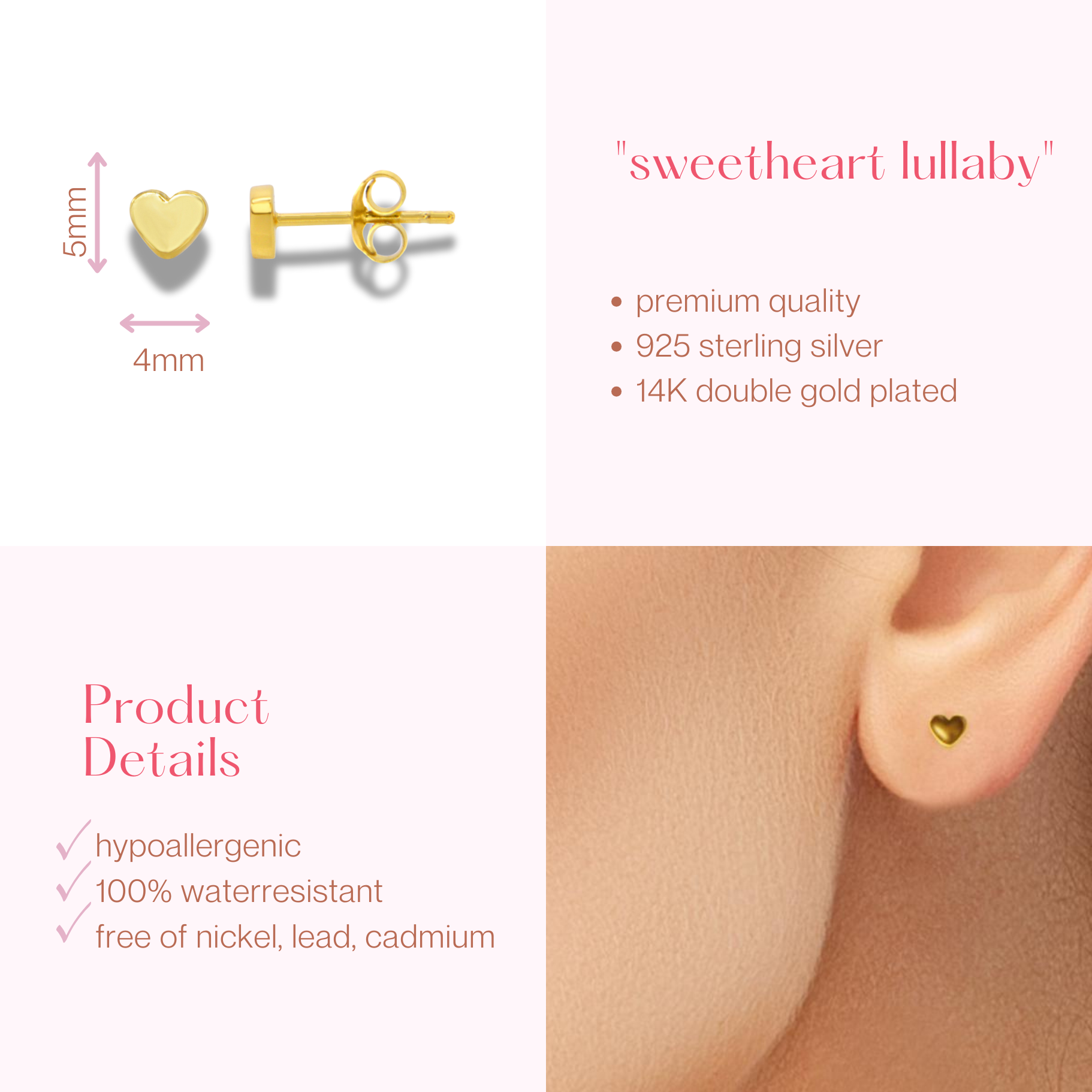 #011 Edle Ohrstecker "sweetheart lullaby"