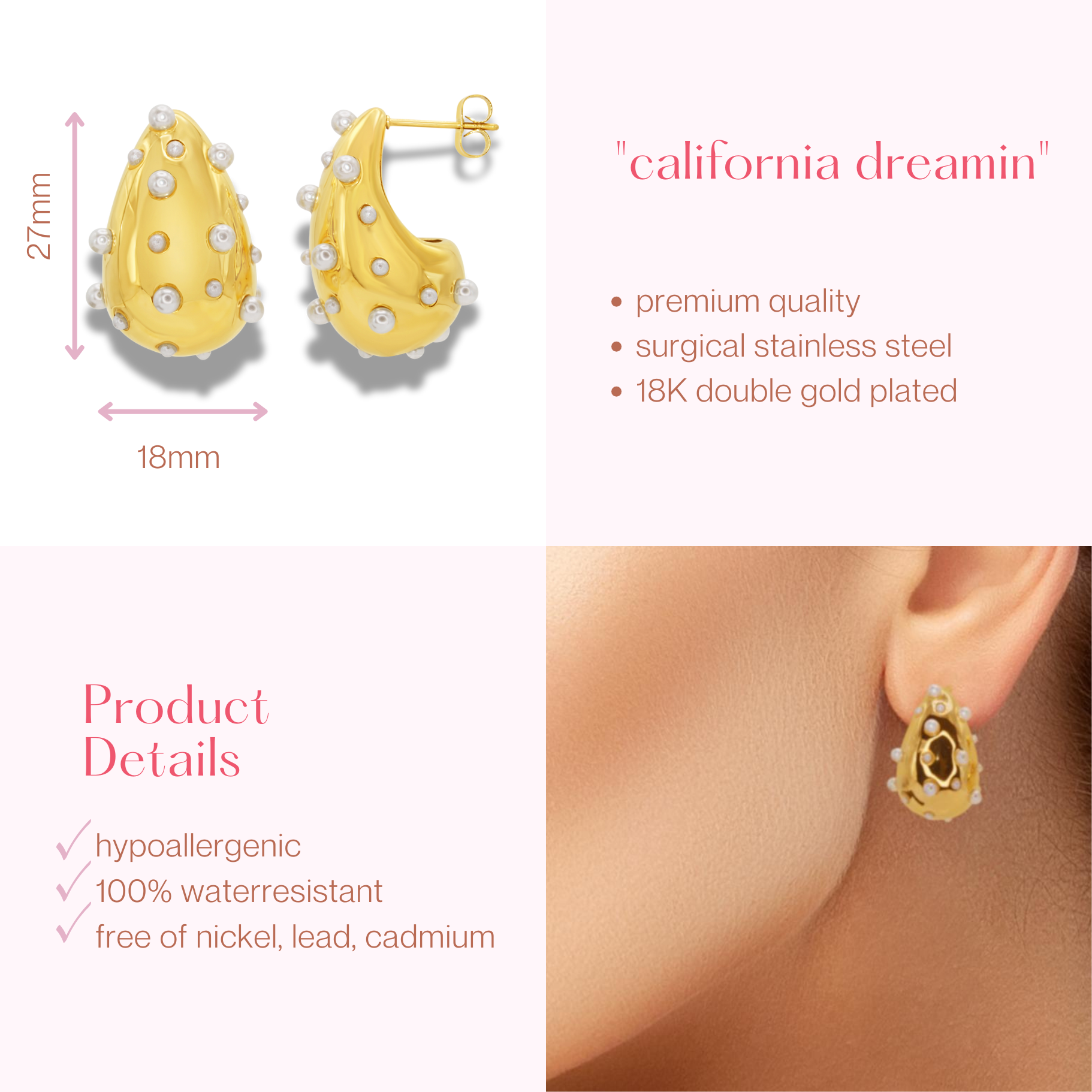 #034 Pearl-Drops-Ohrringe "california dreamin"